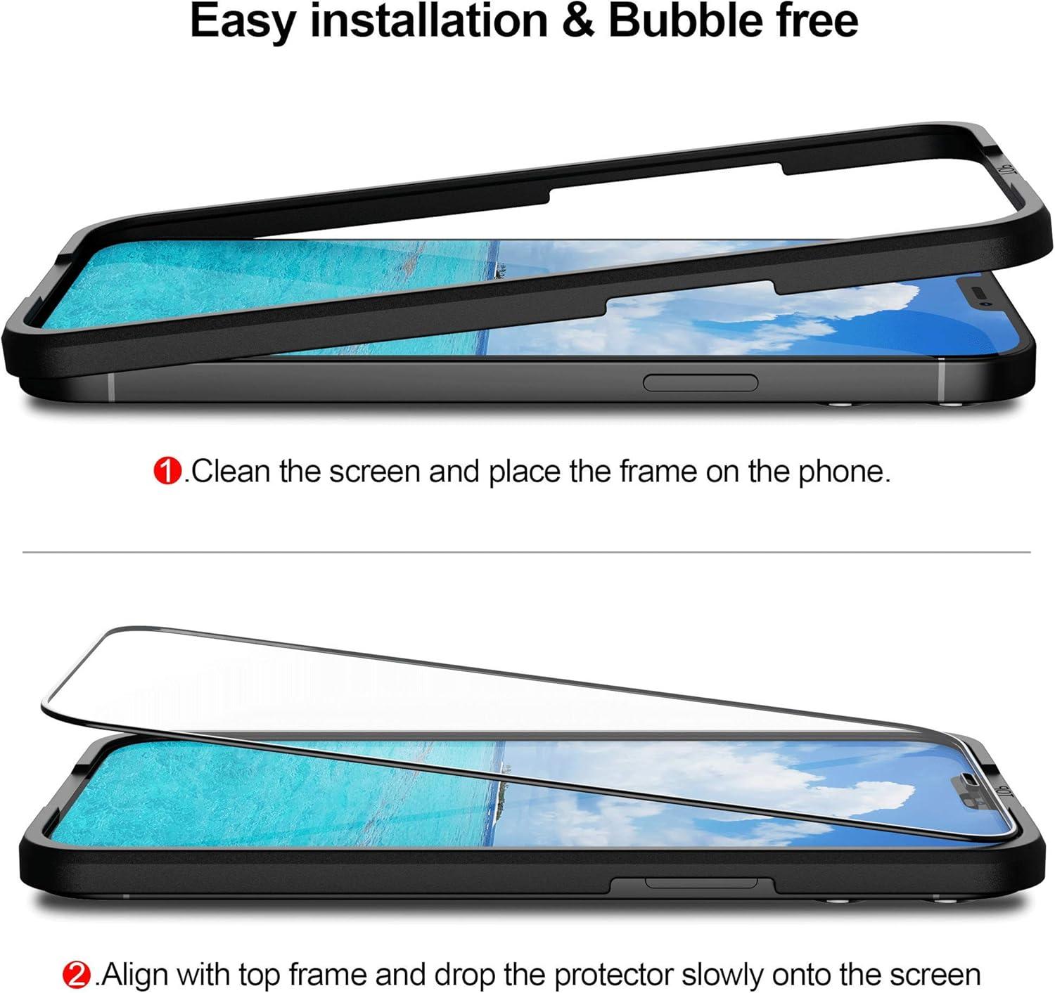 imageSURPHY 2 Pack Compatible with iPhone 12 Pro Screen Protector and iPhone 12 Screen Protector 61 inch 2020 HD Clear Tempered Glass Film Designed for iPhone 12 ampamp 12 Pro