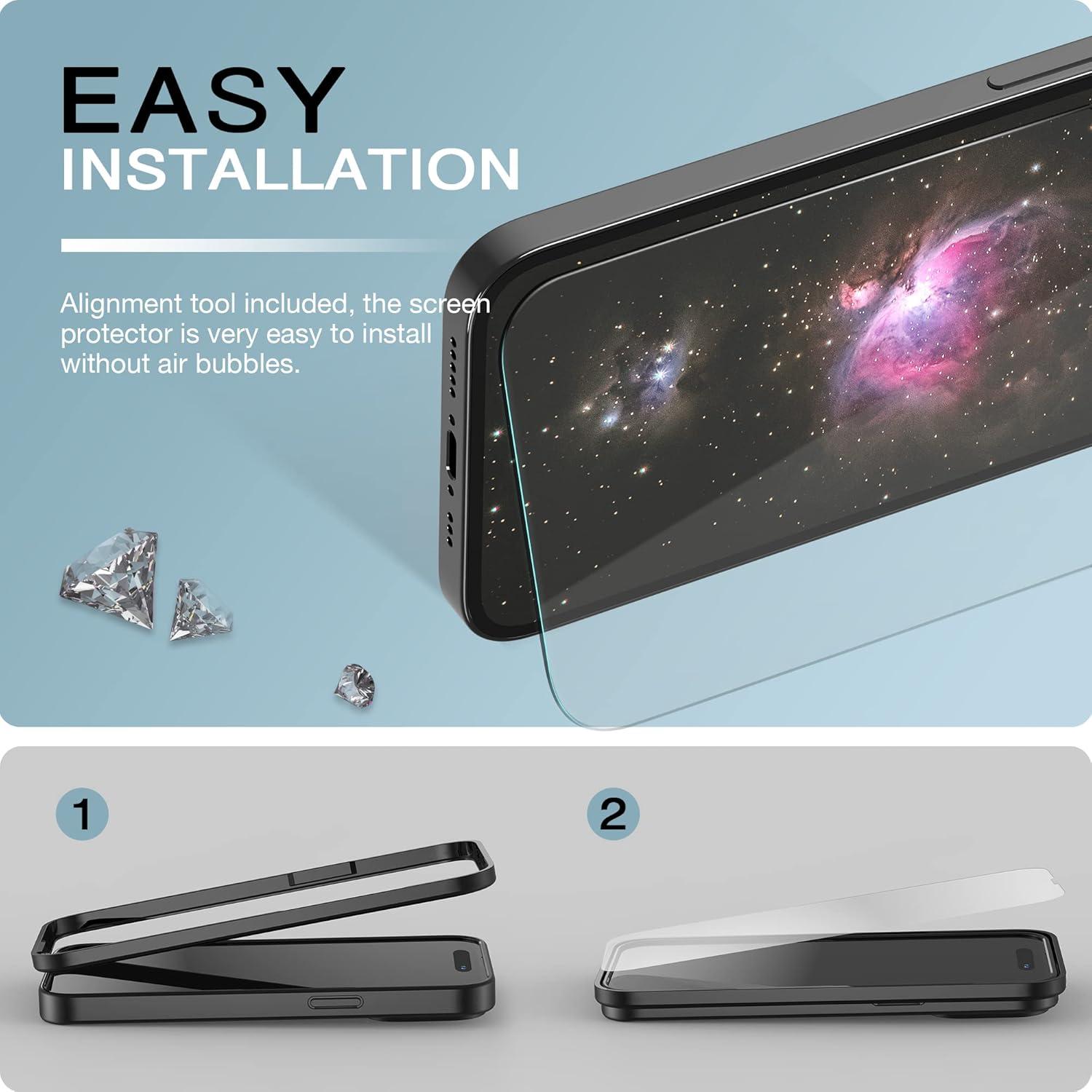 imageSURPHY 3 Pack Compatible with iPhone 14 Pro Screen Protector 61 inch 2022 HD Clear Tempered Glass Designed for iPhone 14 Pro HD Clear