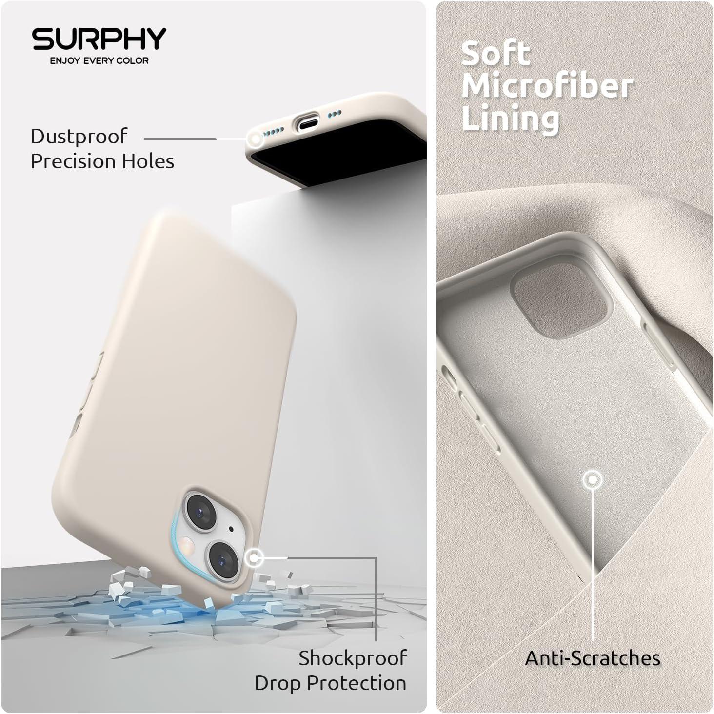 imageSURPHY 4 in 1 Designed for iPhone 14 Case Compatible with MagSafe 61 inch 2022 with 2 Pack Screen Protector Camera Cover Liquid Silicone Phone Case Cactus GreenStone