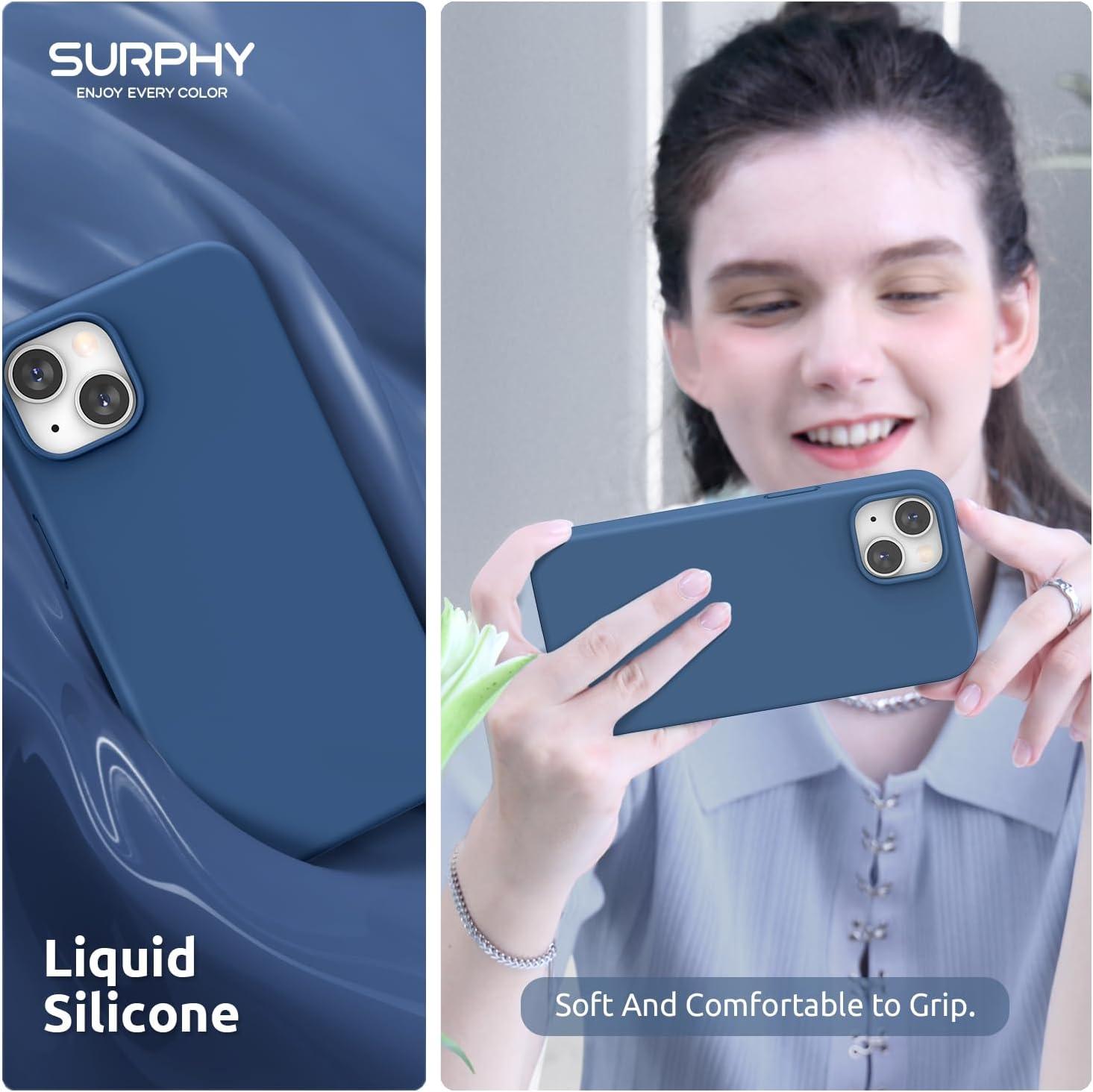 imageSURPHY 4 in 1 Designed for iPhone 14 Case Compatible with MagSafe 61 inch 2022 with 2 Pack Screen Protector Camera Cover Liquid Silicone Phone Case Cactus GreenBlue Jay