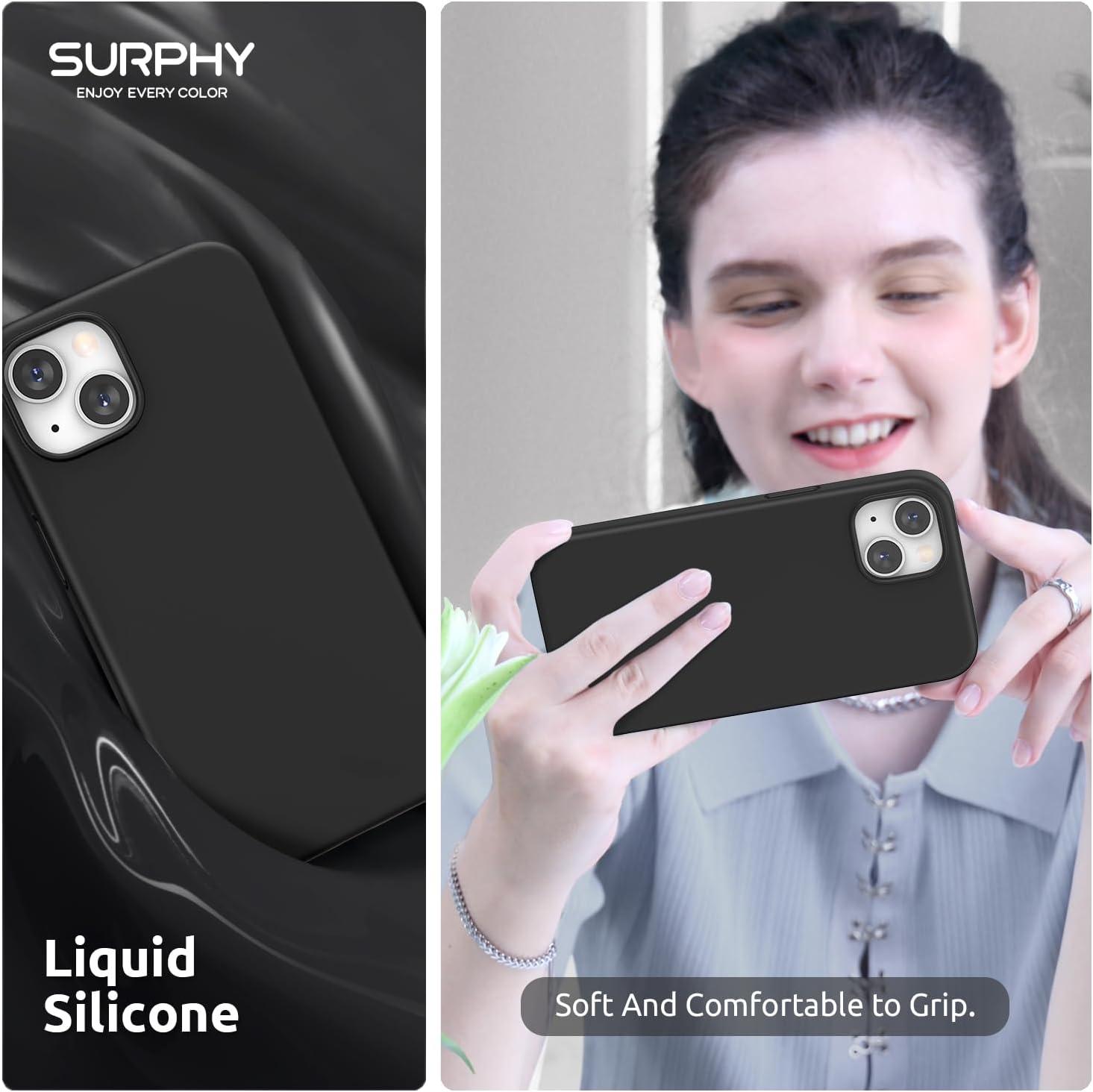 imageSURPHY 4 in 1 Designed for iPhone 14 Case Compatible with MagSafe 61 inch 2022 with 2 Pack Screen Protector Camera Cover Liquid Silicone Phone Case Cactus GreenBlack