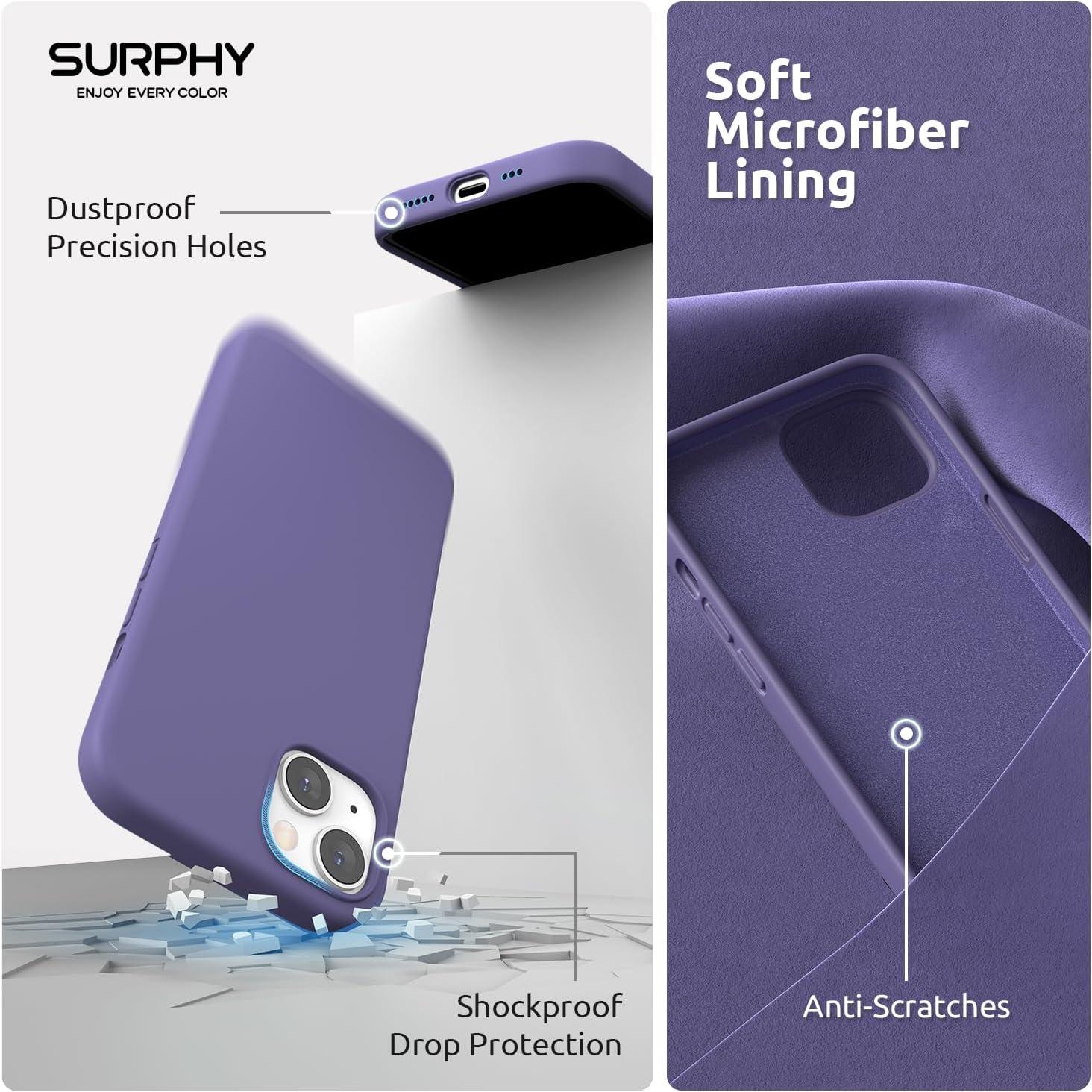 imageSURPHY 4 in 1 Designed for iPhone 14 Case Compatible with MagSafe 61 inch 2022 with 2 Pack Screen Protector Camera Cover Liquid Silicone Phone Case Cactus GreenViolet