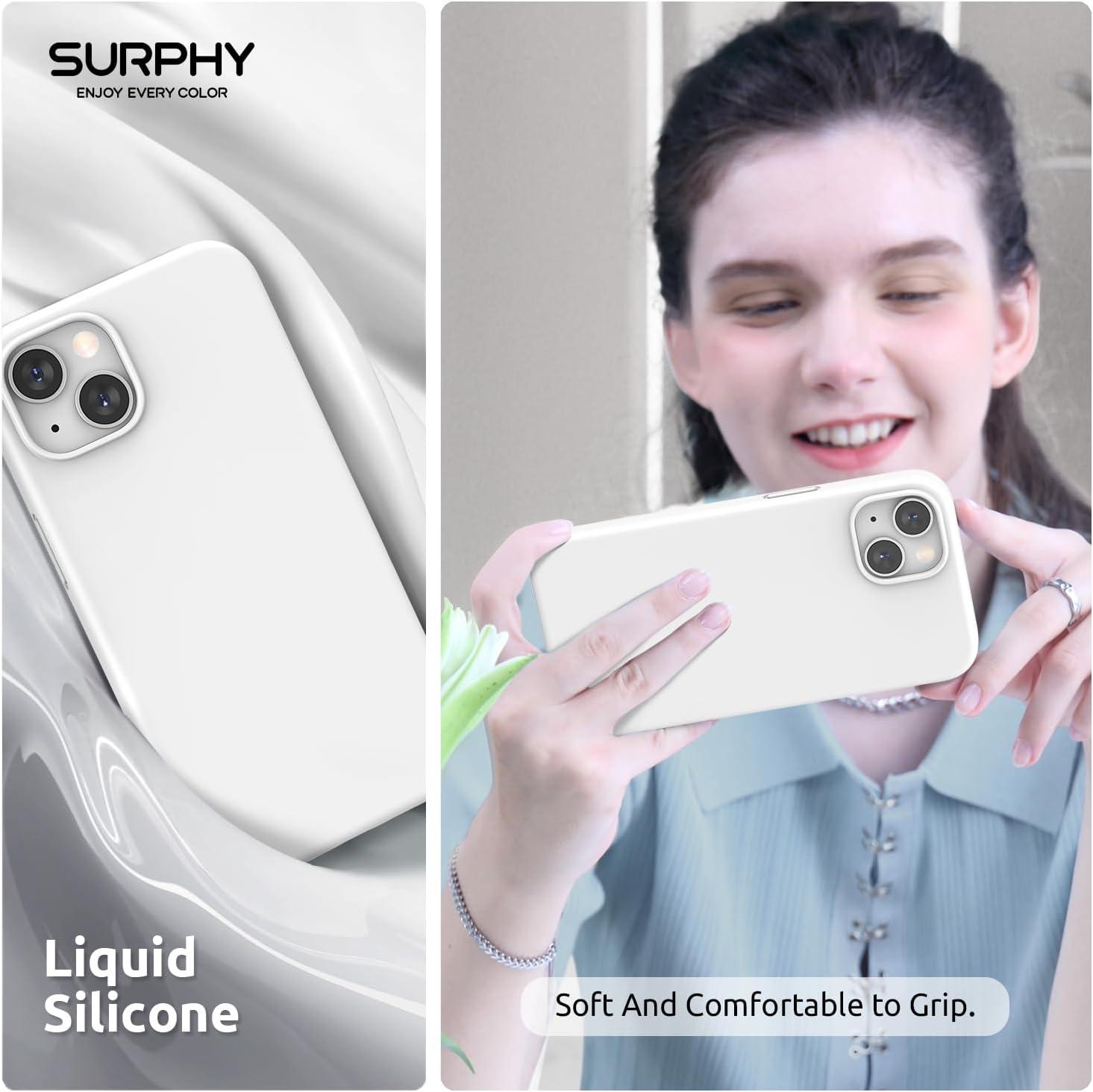 imageSURPHY 4 in 1 Designed for iPhone 14 Plus Case Compatible with MagSafe 67 inch 2022 with 2 Pack Screen Protector Camera Cover Liquid Silicone Phone Case WhiteWhite