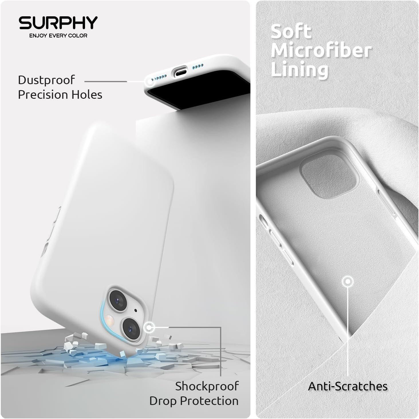 imageSURPHY 4 in 1 Designed for iPhone 14 Plus Case Compatible with MagSafe 67 inch 2022 with 2 Pack Screen Protector Camera Cover Liquid Silicone Phone Case WhiteWhite