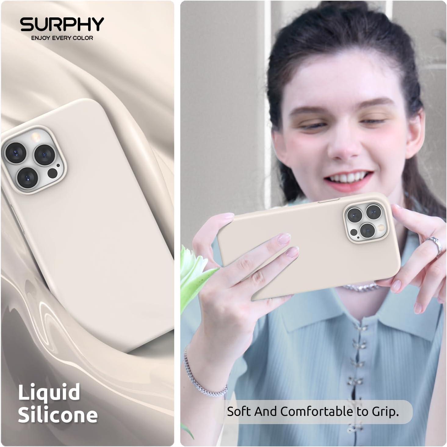 imageSURPHY 4 in 1 Designed for iPhone 14 Pro Case Compatible with MagSafe 61 inch 2022 with 2 Pack Screen Protector Camera Cover Liquid Silicone Phone Case Cactus GreenStone