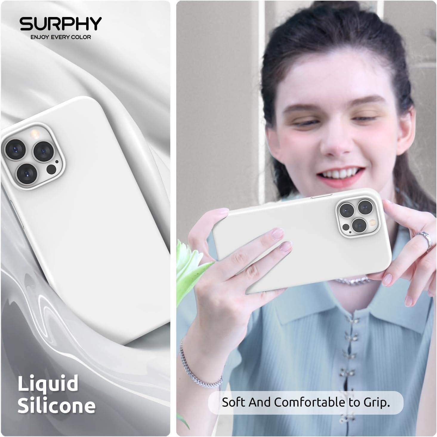 imageSURPHY 4 in 1 Designed for iPhone 14 Pro Max Case Compatible with MagSafe 67 inch 2022 with 2 Pack Screen Protector Camera Cover Liquid Silicone Phone Case Cactus GreenWhite