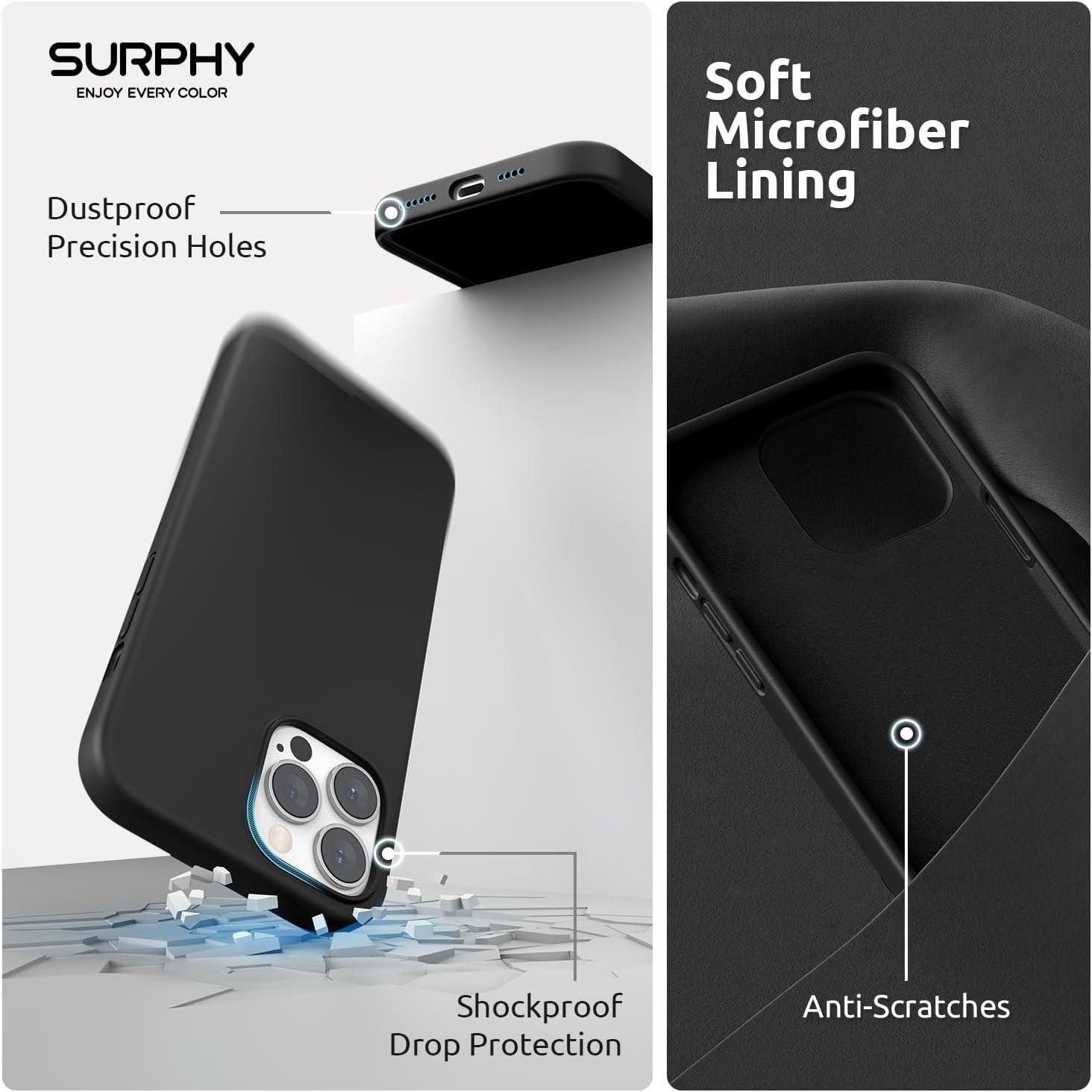 imageSURPHY 4 in 1 Designed for iPhone 14 Pro Max Case Compatible with MagSafe 67 inch 2022 with 2 Pack Screen Protector Camera Cover Liquid Silicone Phone Case Cactus GreenBlack