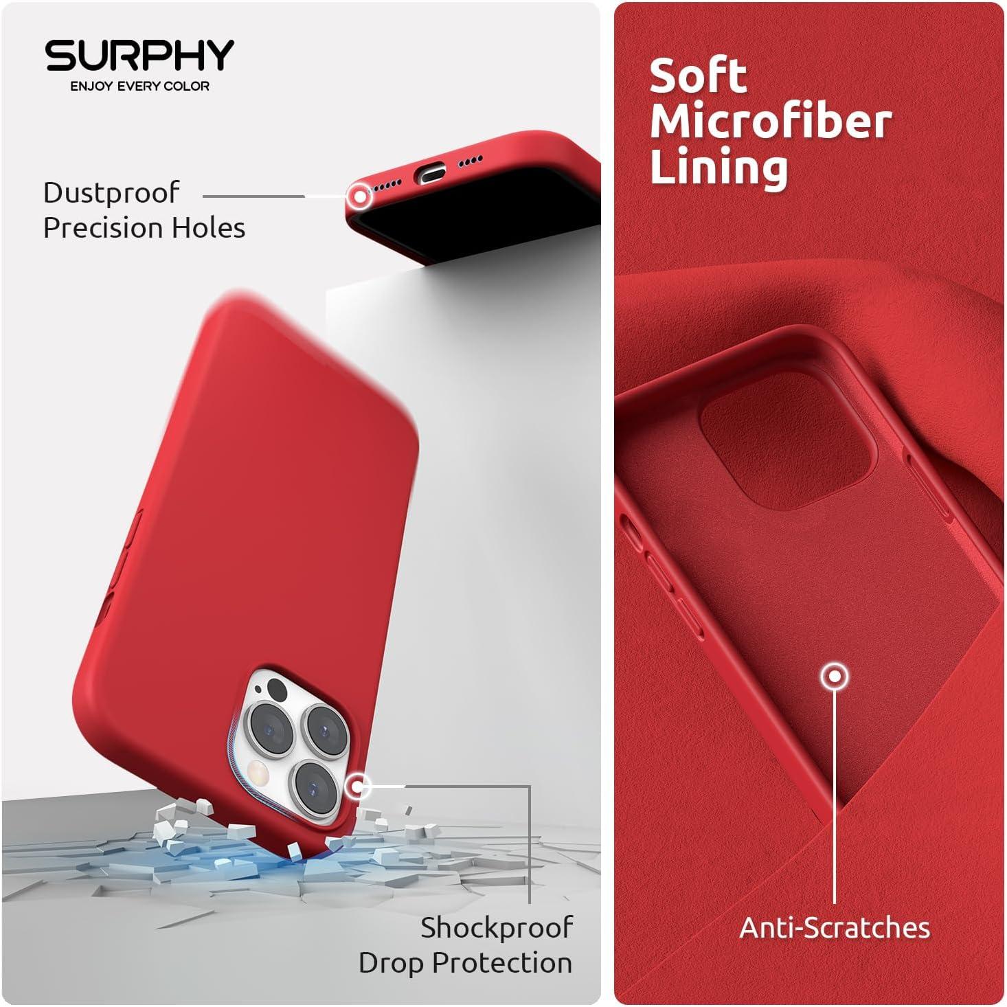 imageSURPHY 4 in 1 Designed for iPhone 14 Pro Max Case Compatible with MagSafe 67 inch 2022 with 2 Pack Screen Protector Camera Cover Liquid Silicone Phone Case Cactus GreenRed