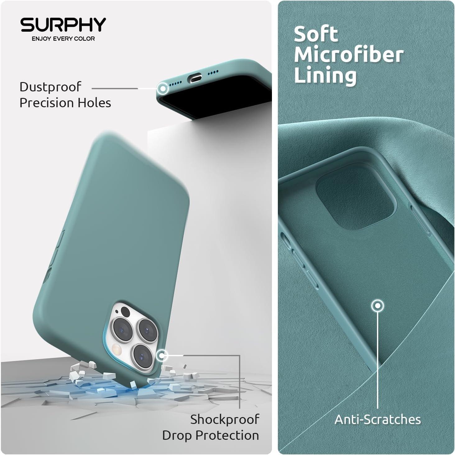 imageSURPHY 4 in 1 Designed for iPhone 14 Pro Max Case Compatible with MagSafe 67 inch 2022 with 2 Pack Screen Protector Camera Cover Liquid Silicone Phone Case Cactus GreenCactus Green