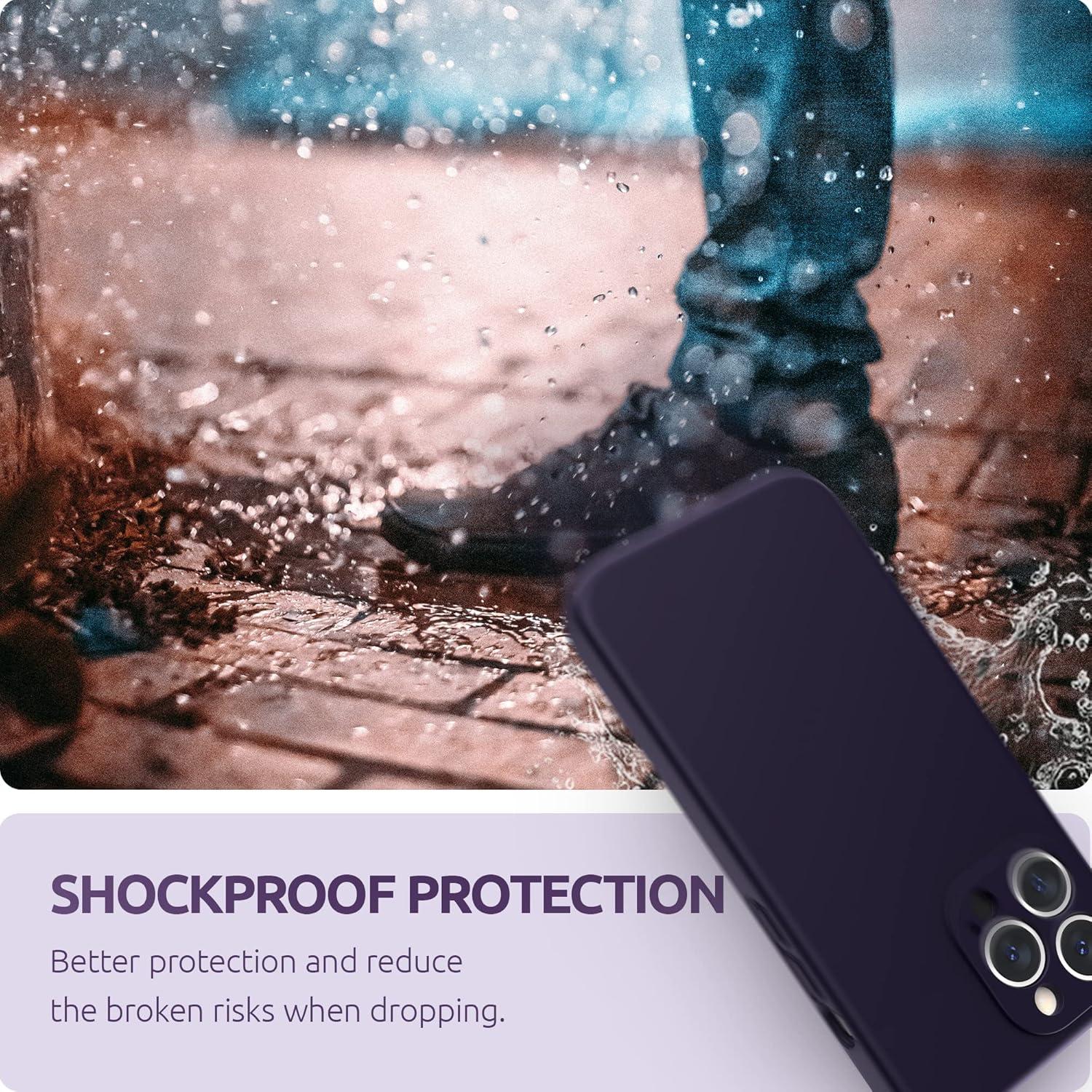 imageSURPHY Case for iPhone 13 Pro Case with Screen Protector 13 Pro Liquid Silicone Phone Cases Camera Protection ampamp Soft Microfiber Lining Pink SandMidnight Purple