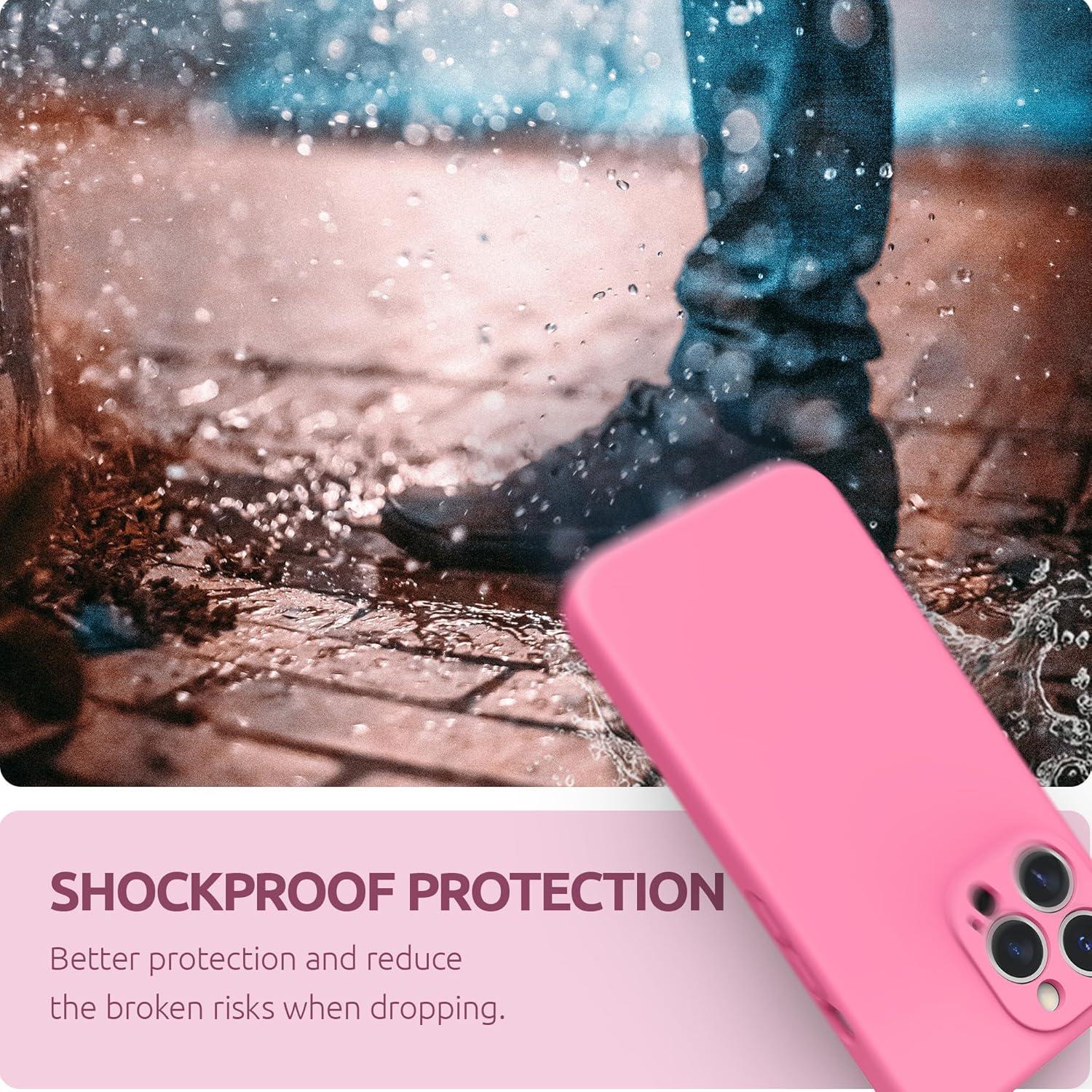 imageSURPHY Case for iPhone 13 Pro Case with Screen Protector 13 Pro Liquid Silicone Phone Cases Camera Protection ampamp Soft Microfiber Lining Pink SandPink