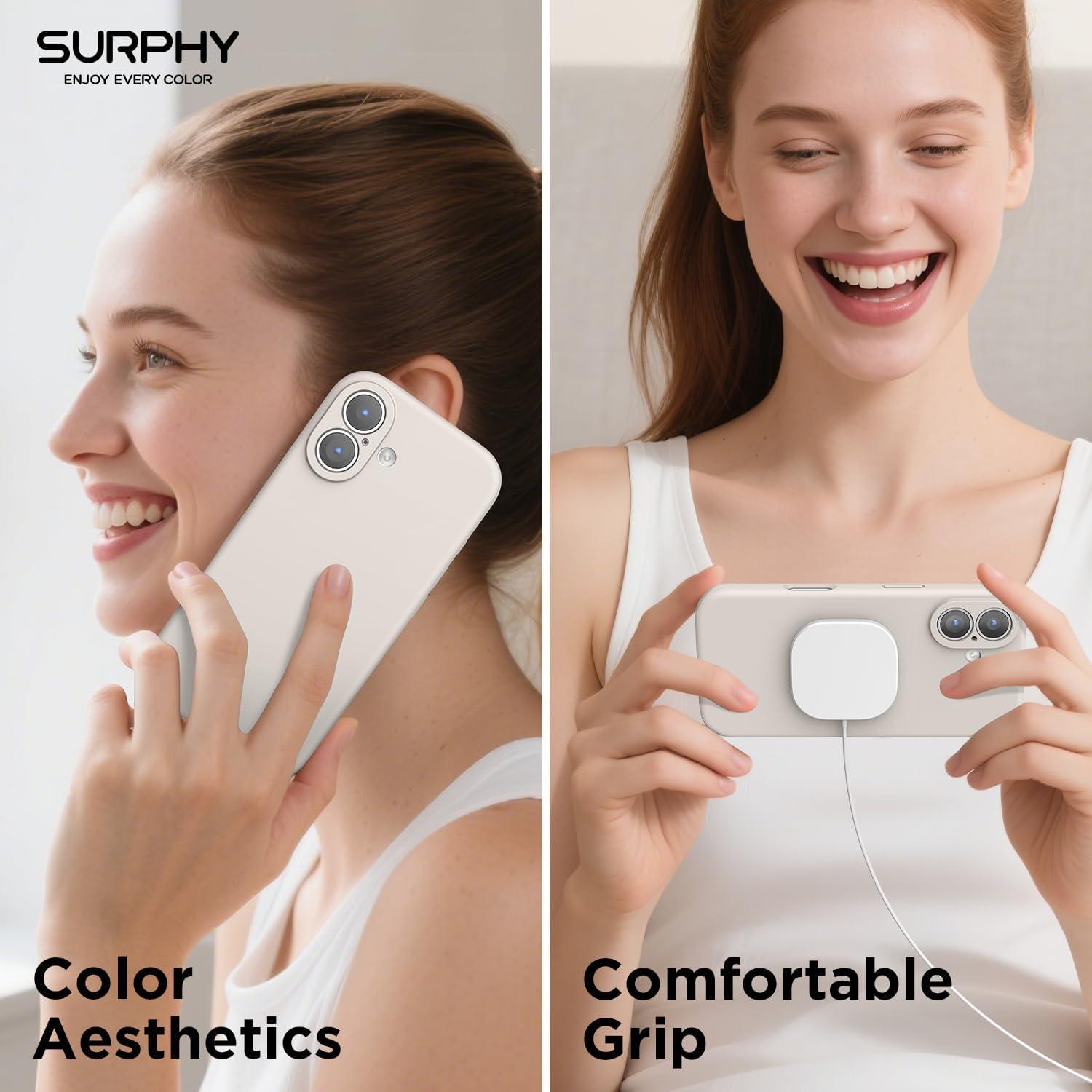 imageSURPHY Case for iPhone 17 Case with Screen Protector 63 inch 2025 Compatible with MagSafe Liquid Silicone 17 Phone Cases Whit Soft Microfiber Lining Lilac PurpleStone