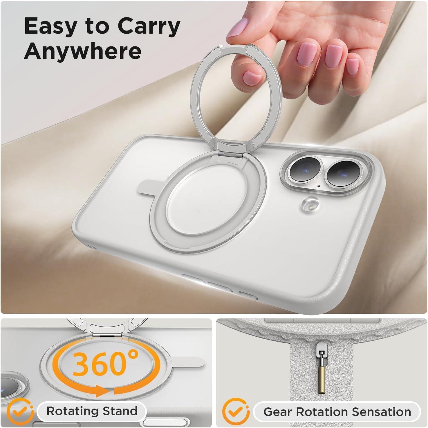 imageSURPHY Case for iPhone 17 Case with Screen Protector 63 inch 2025 Compatible with MagSafe Liquid Silicone 17 Phone Cases Whit Soft Microfiber Lining Lilac PurpleAStand Gray