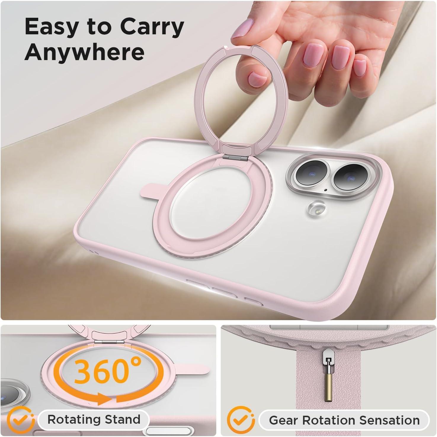 imageSURPHY Case for iPhone 17 Case with Screen Protector 63 inch 2025 Compatible with MagSafe Liquid Silicone 17 Phone Cases Whit Soft Microfiber Lining Lilac PurpleAStand Pink