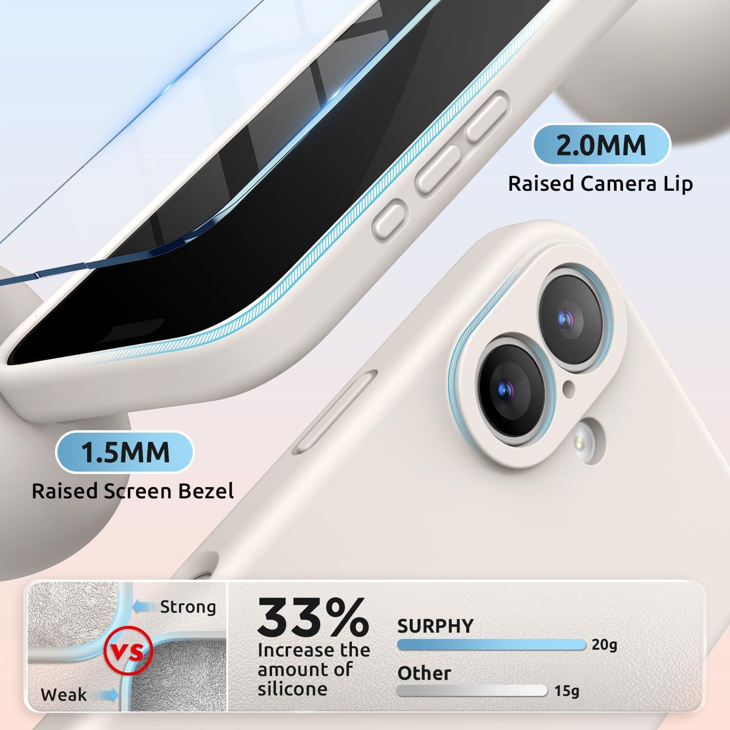 imageSURPHY Case for iPhone 17 Case with Screen Protector 63 inch 2025 Compatible with MagSafe Liquid Silicone 17 Phone Cases Whit Soft Microfiber Lining Lilac PurpleStone