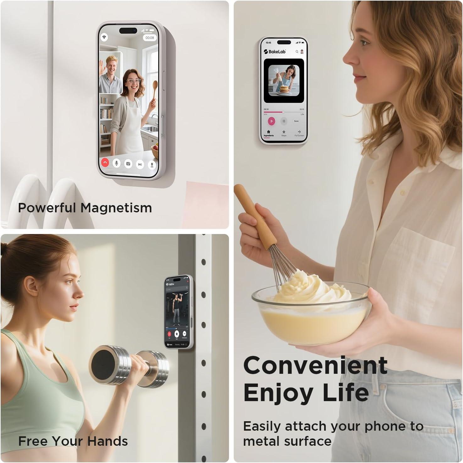 imageSURPHY Case for iPhone 17 Case with Screen Protector 63 inch 2025 Compatible with MagSafe Liquid Silicone 17 Phone Cases Whit Soft Microfiber Lining Lilac PurpleAStand Gray