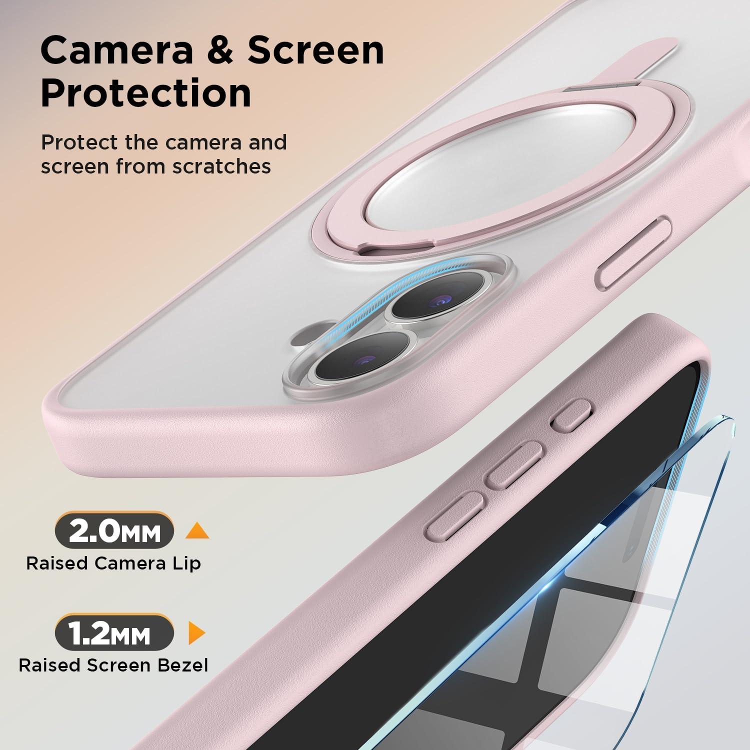 imageSURPHY Case for iPhone 17 Case with Screen Protector 63 inch 2025 Compatible with MagSafe Liquid Silicone 17 Phone Cases Whit Soft Microfiber Lining Lilac PurpleAStand Pink