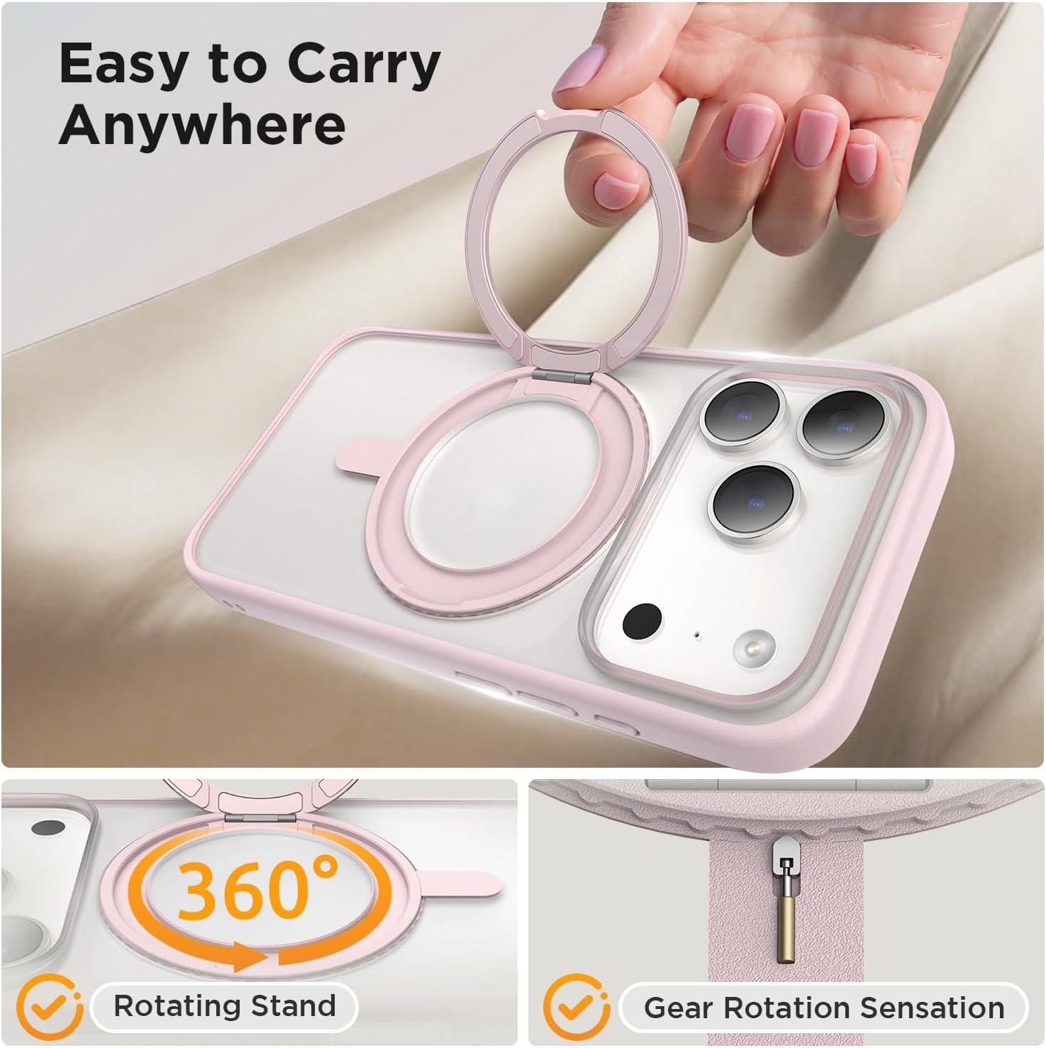 imageSURPHY Case for iPhone 17 Pro Case Compatible with MagSafe 63 inch 2025 Liquid Silicone 17 Pro Phone Cases Whit Soft Microfiber Lining Lilac PurpleAStand Pink