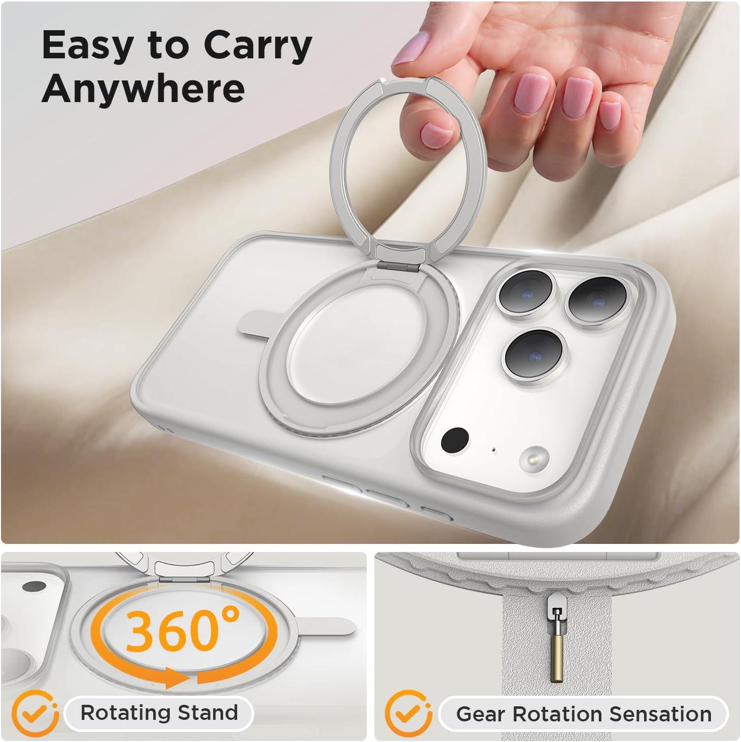 imageSURPHY Case for iPhone 17 Pro Case Compatible with MagSafe 63 inch 2025 Liquid Silicone 17 Pro Phone Cases Whit Soft Microfiber Lining Lilac PurpleAStand Gray