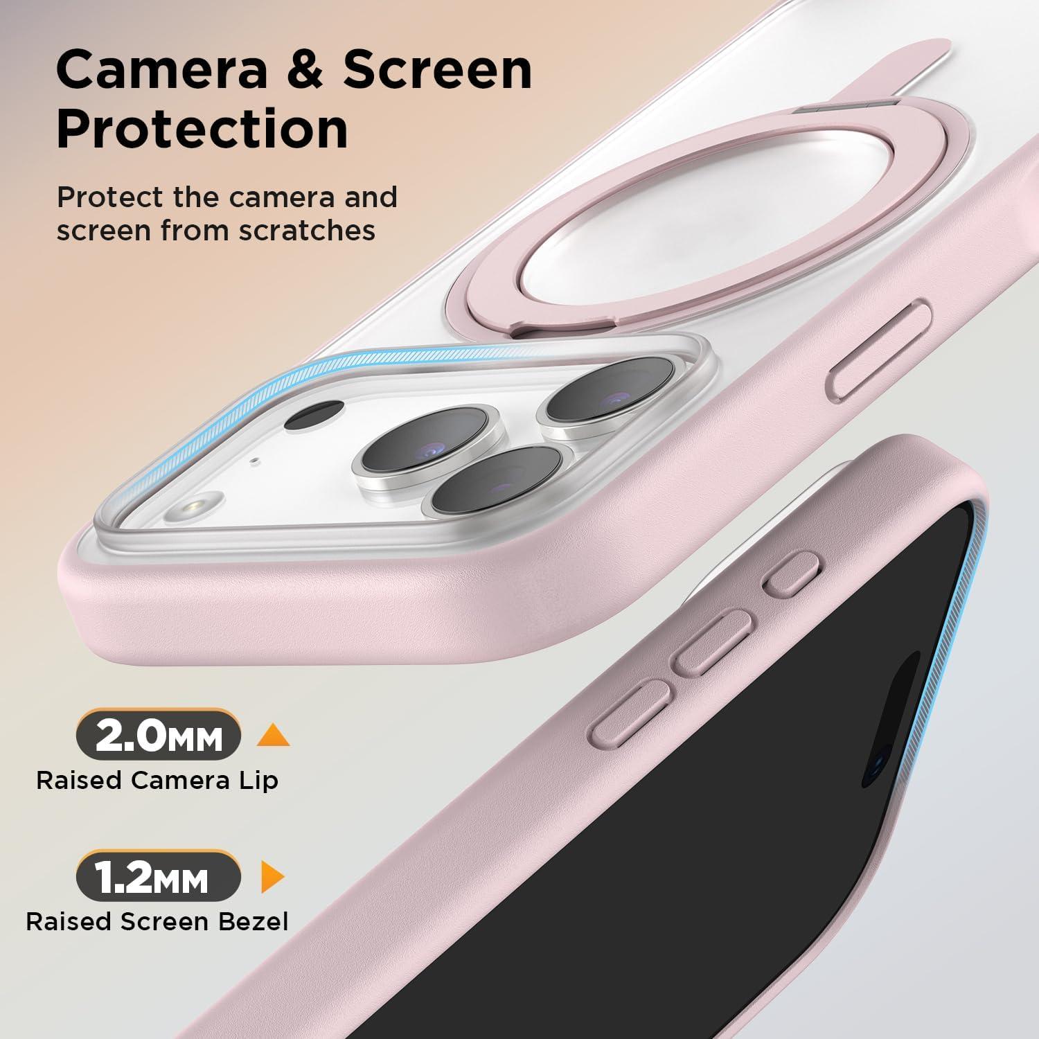 imageSURPHY Case for iPhone 17 Pro Case Compatible with MagSafe 63 inch 2025 Liquid Silicone 17 Pro Phone Cases Whit Soft Microfiber Lining Lilac PurpleAStand Pink