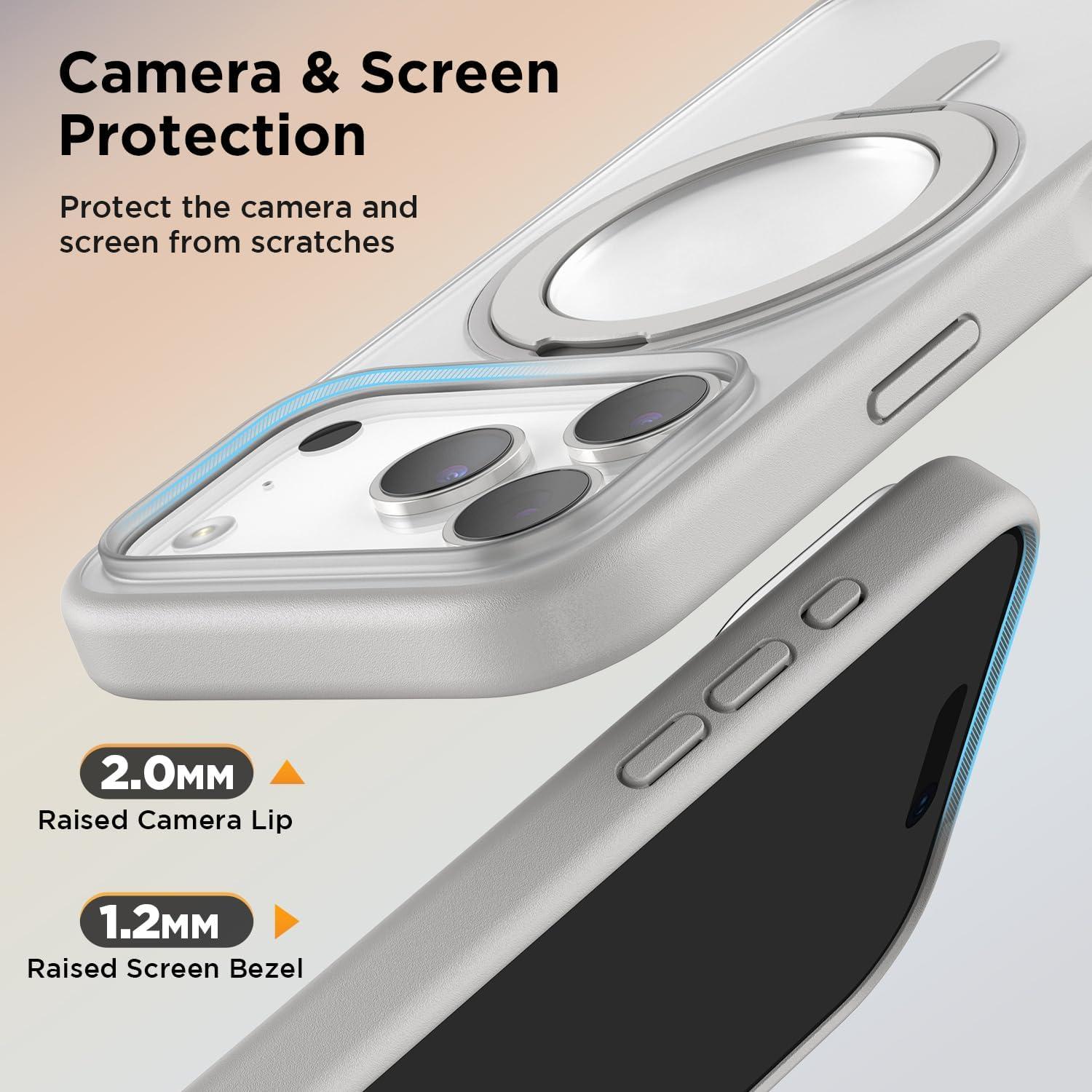 imageSURPHY Case for iPhone 17 Pro Case Compatible with MagSafe 63 inch 2025 Liquid Silicone 17 Pro Phone Cases Whit Soft Microfiber Lining Lilac PurpleAStand Gray