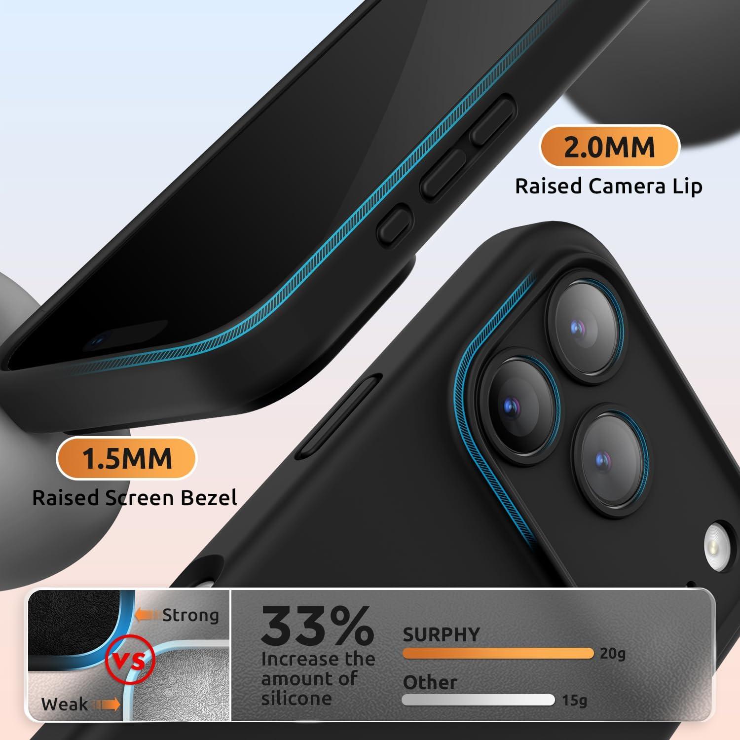 imageSURPHY Case for iPhone 17 Pro Case Compatible with MagSafe 63 inch 2025 Liquid Silicone 17 Pro Phone Cases Whit Soft Microfiber Lining Lilac PurpleBlack