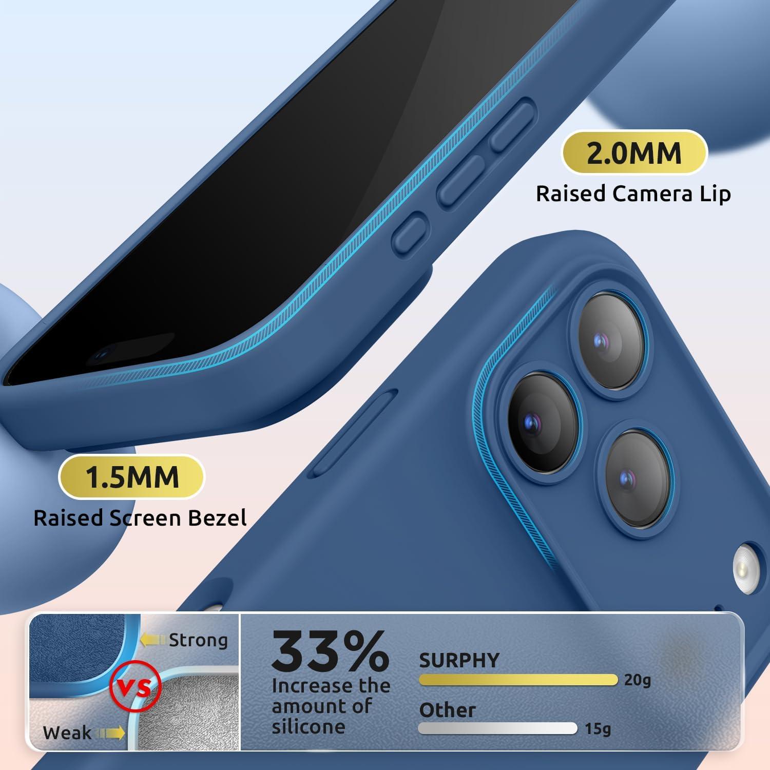 imageSURPHY Case for iPhone 17 Pro Case Compatible with MagSafe 63 inch 2025 Liquid Silicone 17 Pro Phone Cases Whit Soft Microfiber Lining Lilac PurpleBlue Jay