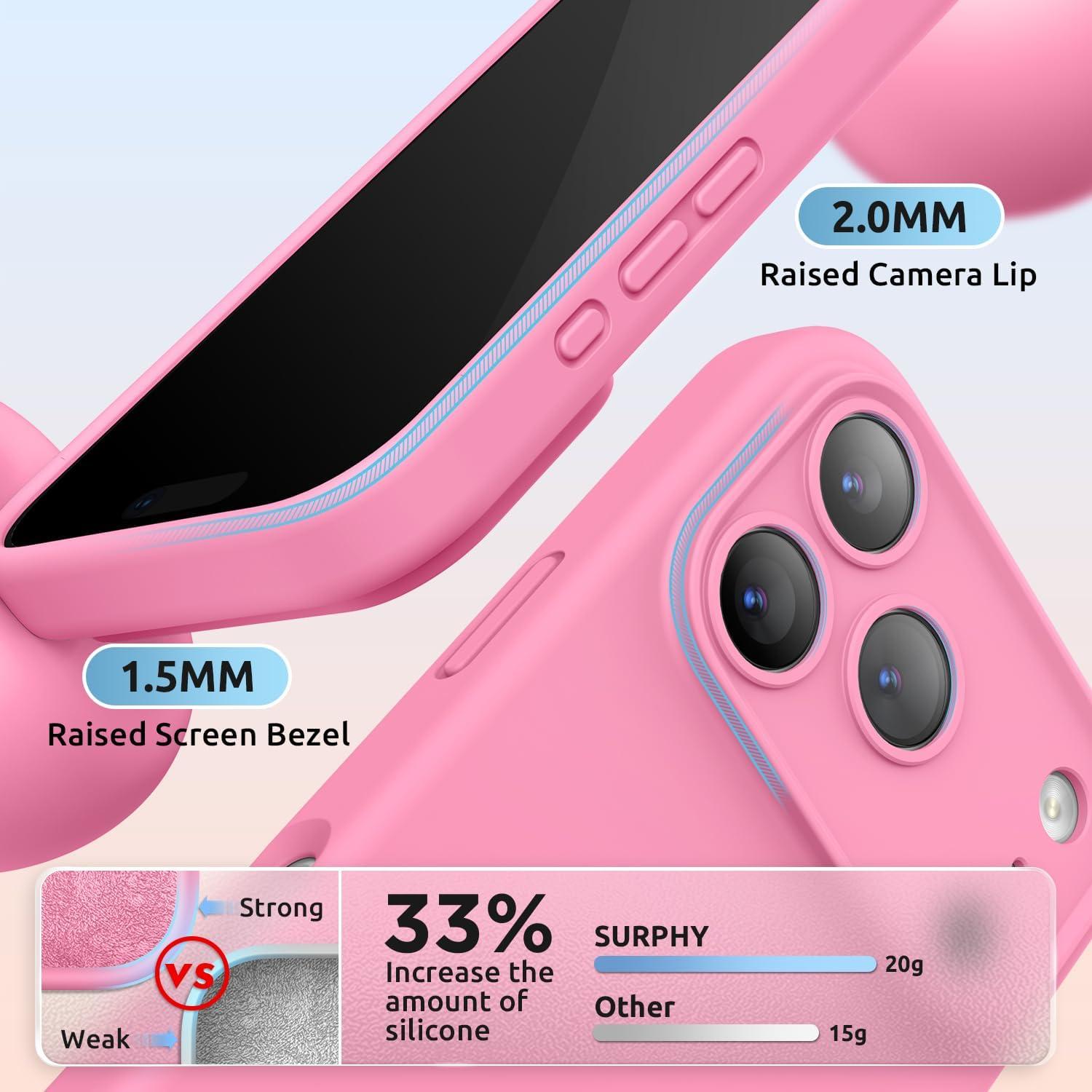 imageSURPHY Case for iPhone 17 Pro Case Compatible with MagSafe 63 inch 2025 Liquid Silicone 17 Pro Phone Cases Whit Soft Microfiber Lining Lilac PurplePink