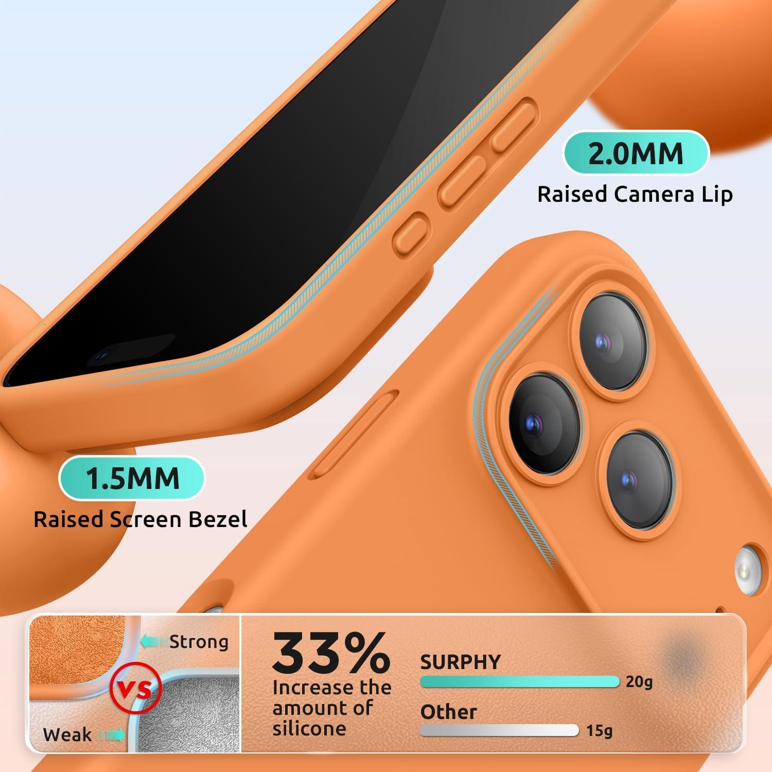 imageSURPHY Case for iPhone 17 Pro Max Case Compatible with MagSafe 69 inch 2025 Liquid Silicone 17 Pro Max Phone Cases Whit Soft Microfiber Lining Lilac PurpleOrange