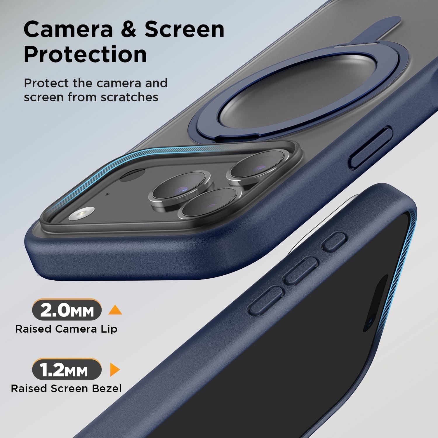 imageSURPHY Case for iPhone 17 Pro Max Case Compatible with MagSafe 69 inch 2025 Liquid Silicone 17 Pro Max Phone Cases Whit Soft Microfiber Lining Lilac PurpleAStand Blue