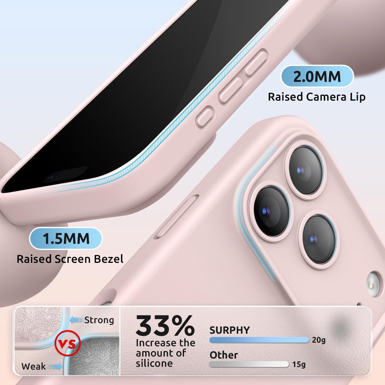 imageSURPHY Case for iPhone 17 Pro Max Case Compatible with MagSafe 69 inch 2025 Liquid Silicone 17 Pro Max Phone Cases Whit Soft Microfiber Lining Lilac PurplePink Sand