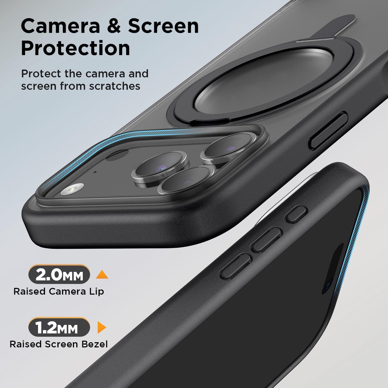 imageSURPHY Case for iPhone 17 Pro Max Case Compatible with MagSafe 69 inch 2025 Liquid Silicone 17 Pro Max Phone Cases Whit Soft Microfiber Lining Lilac PurpleAStand Black