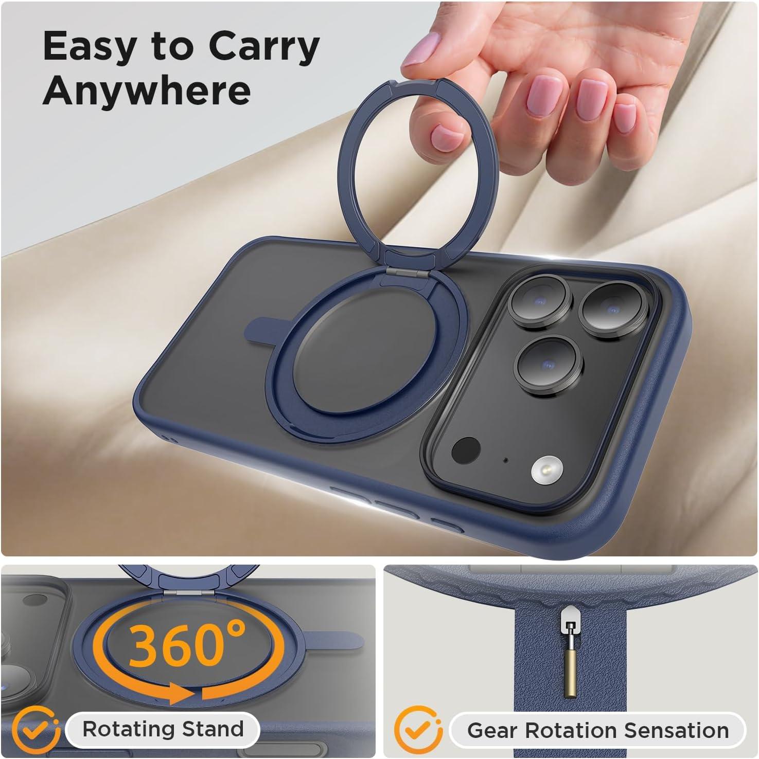 imageSURPHY Case for iPhone 17 Pro Max Case Compatible with MagSafe 69 inch 2025 Liquid Silicone 17 Pro Max Phone Cases Whit Soft Microfiber Lining Lilac PurpleAStand Blue