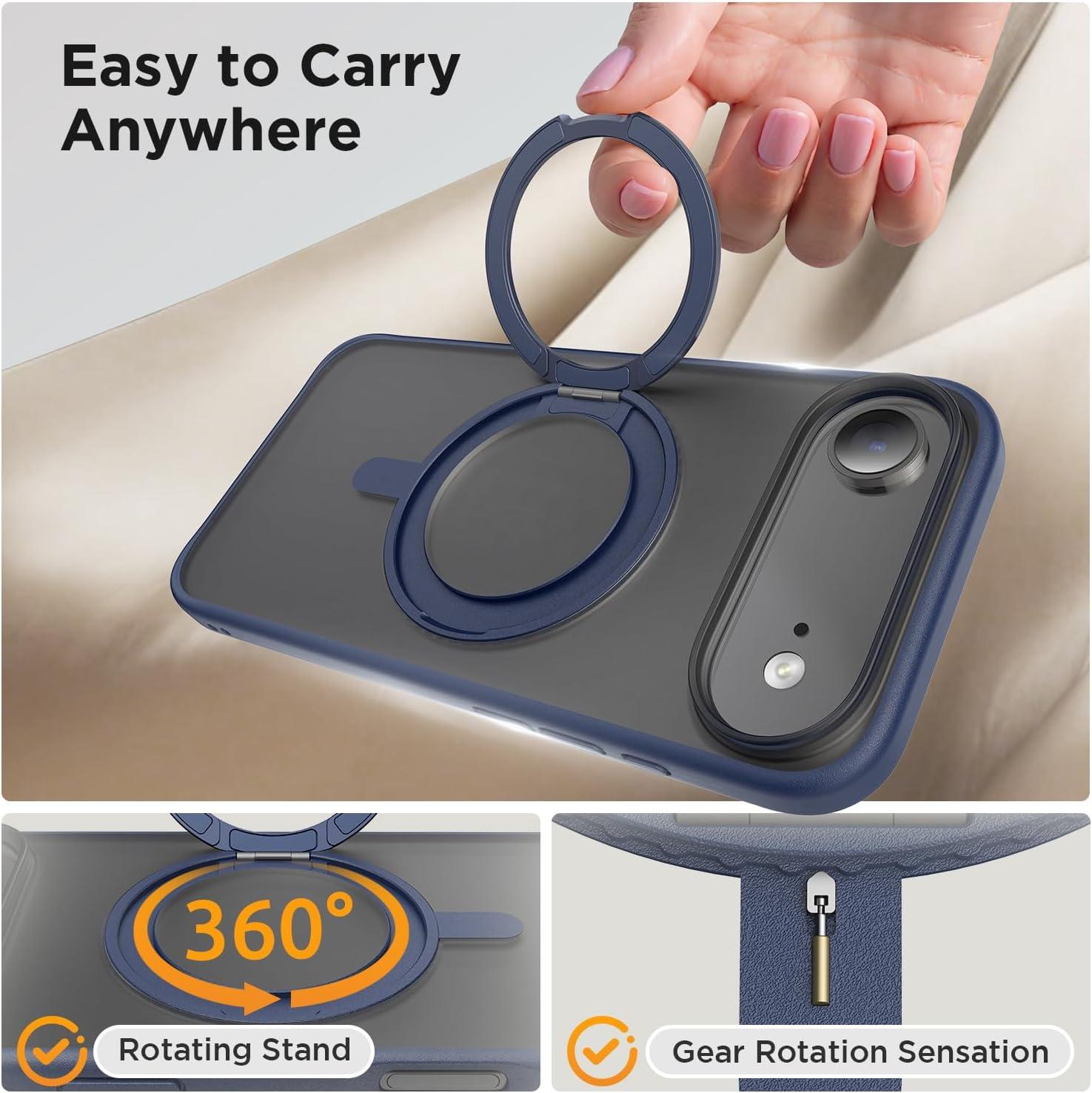 imageSURPHY Case for iPhone Air Case Compatible with MagSafe 65 inch 2025 Liquid Silicone 17 Air Phone Cases Whit Soft Microfiber Lining Lilac PurpleAStand Blue