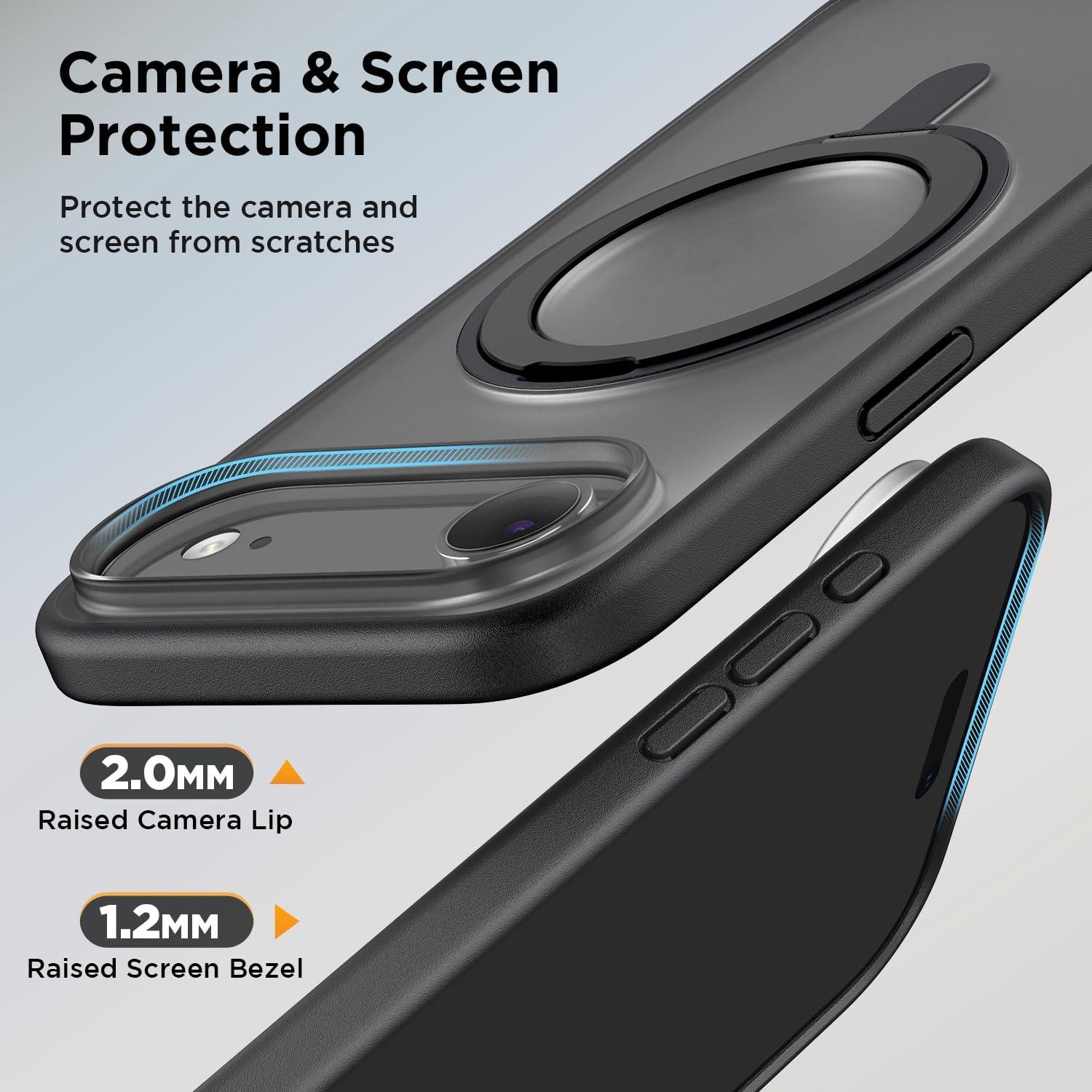 imageSURPHY Case for iPhone Air Case Compatible with MagSafe 65 inch 2025 Liquid Silicone 17 Air Phone Cases Whit Soft Microfiber Lining Lilac PurpleAStand Black