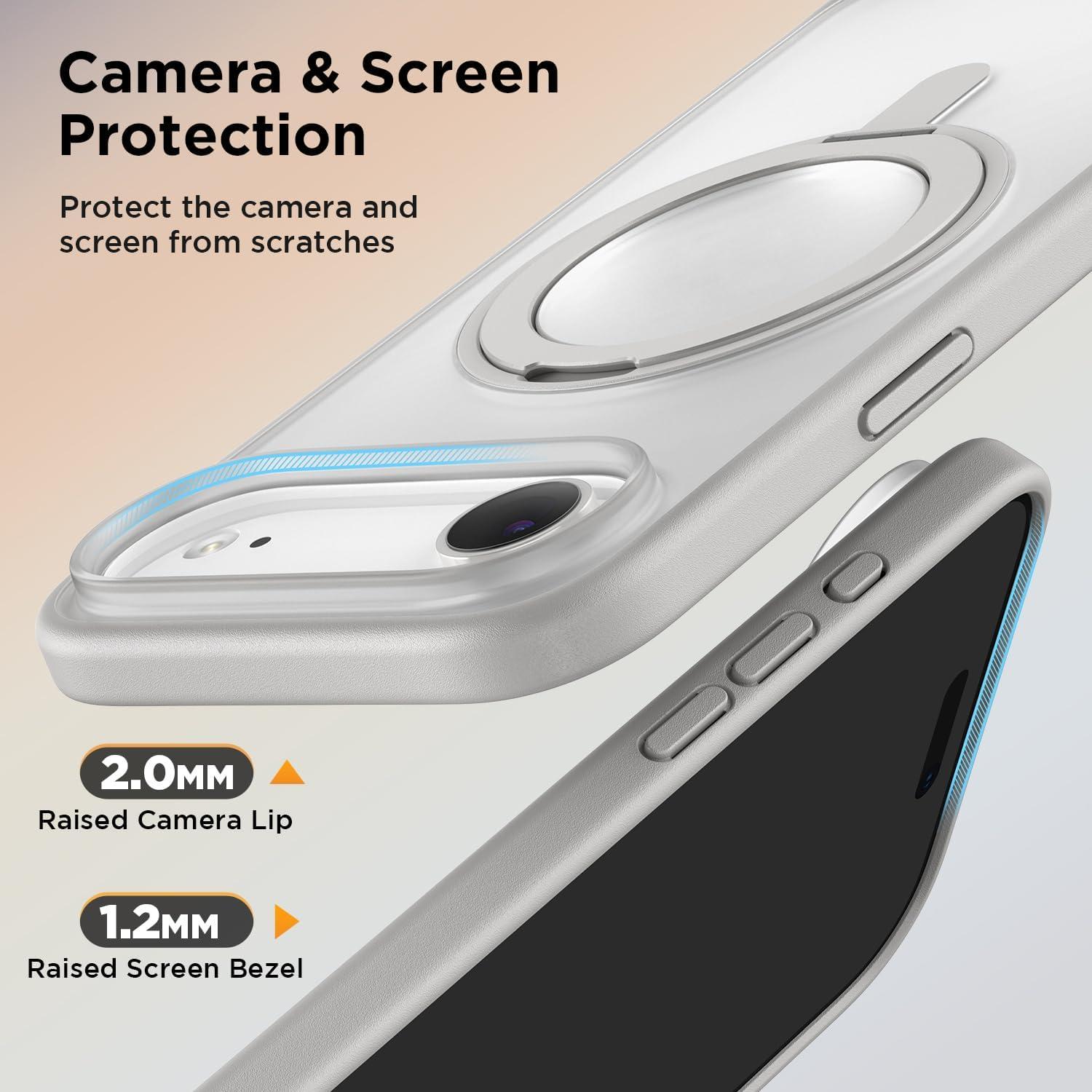 imageSURPHY Case for iPhone Air Case Compatible with MagSafe 65 inch 2025 Liquid Silicone 17 Air Phone Cases Whit Soft Microfiber Lining Lilac PurpleAStand Gray