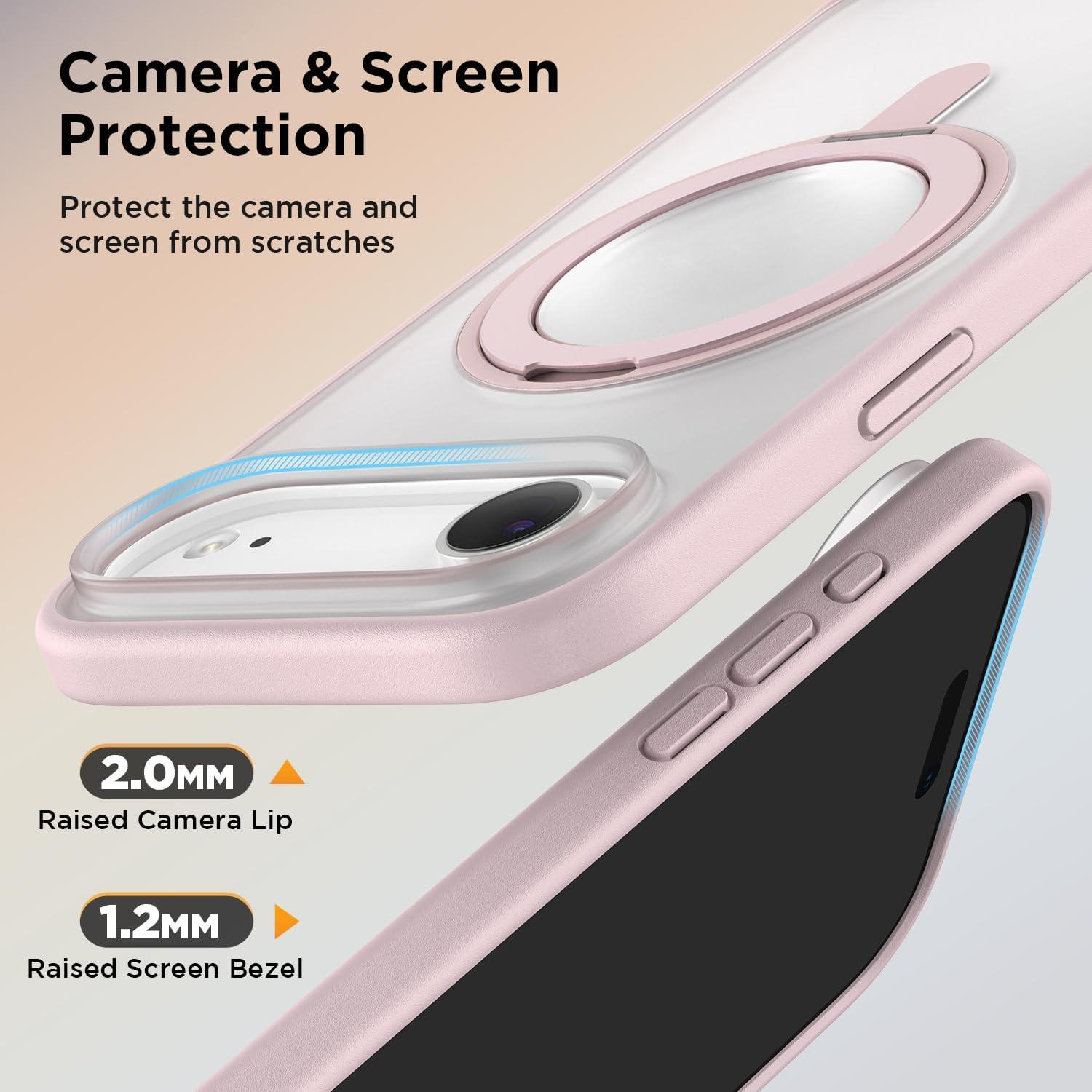 imageSURPHY Case for iPhone Air Case Compatible with MagSafe 65 inch 2025 Liquid Silicone 17 Air Phone Cases Whit Soft Microfiber Lining Lilac PurpleAStand Pink