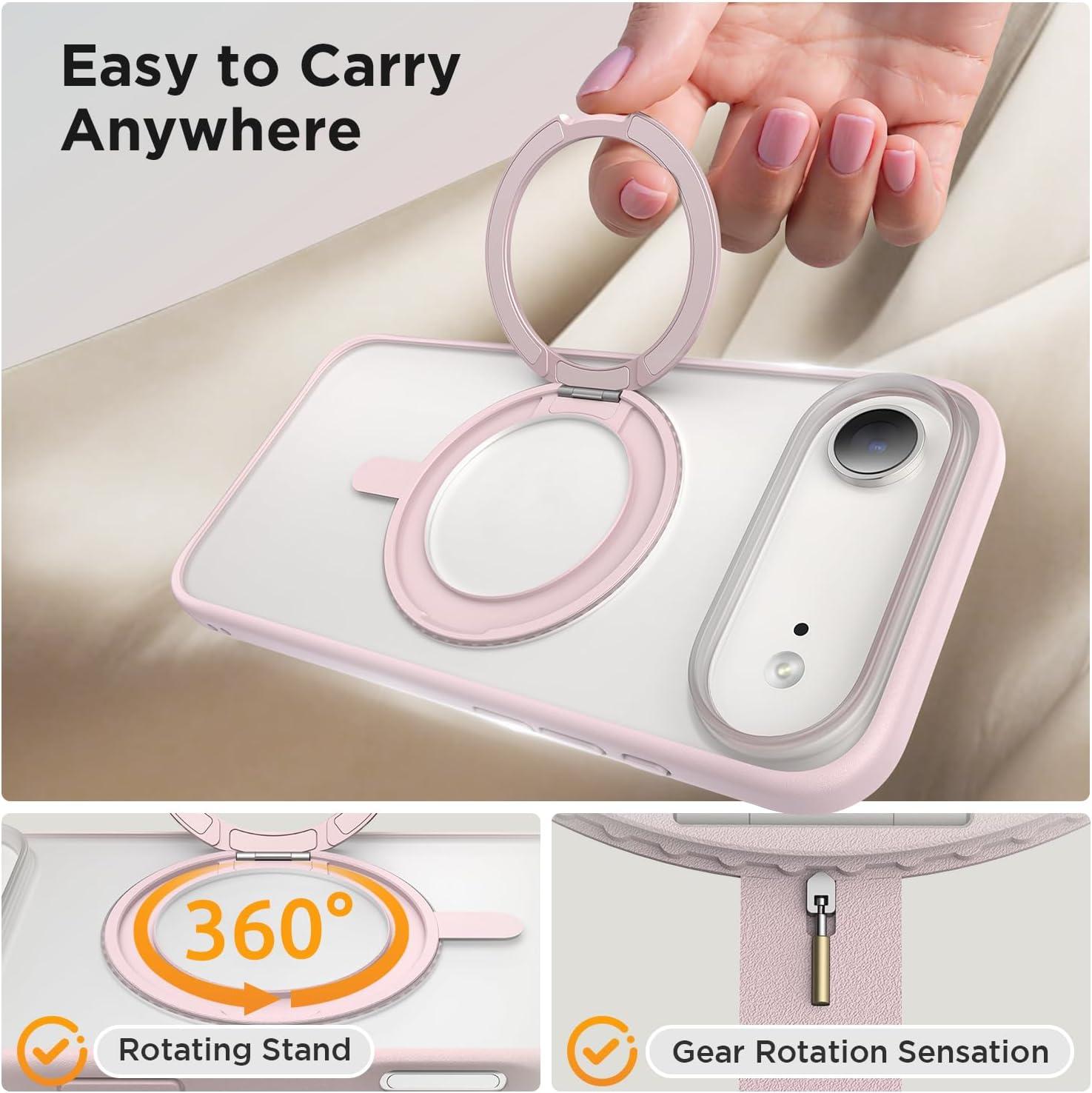 imageSURPHY Case for iPhone Air Case Compatible with MagSafe 65 inch 2025 Liquid Silicone 17 Air Phone Cases Whit Soft Microfiber Lining Lilac PurpleAStand Pink