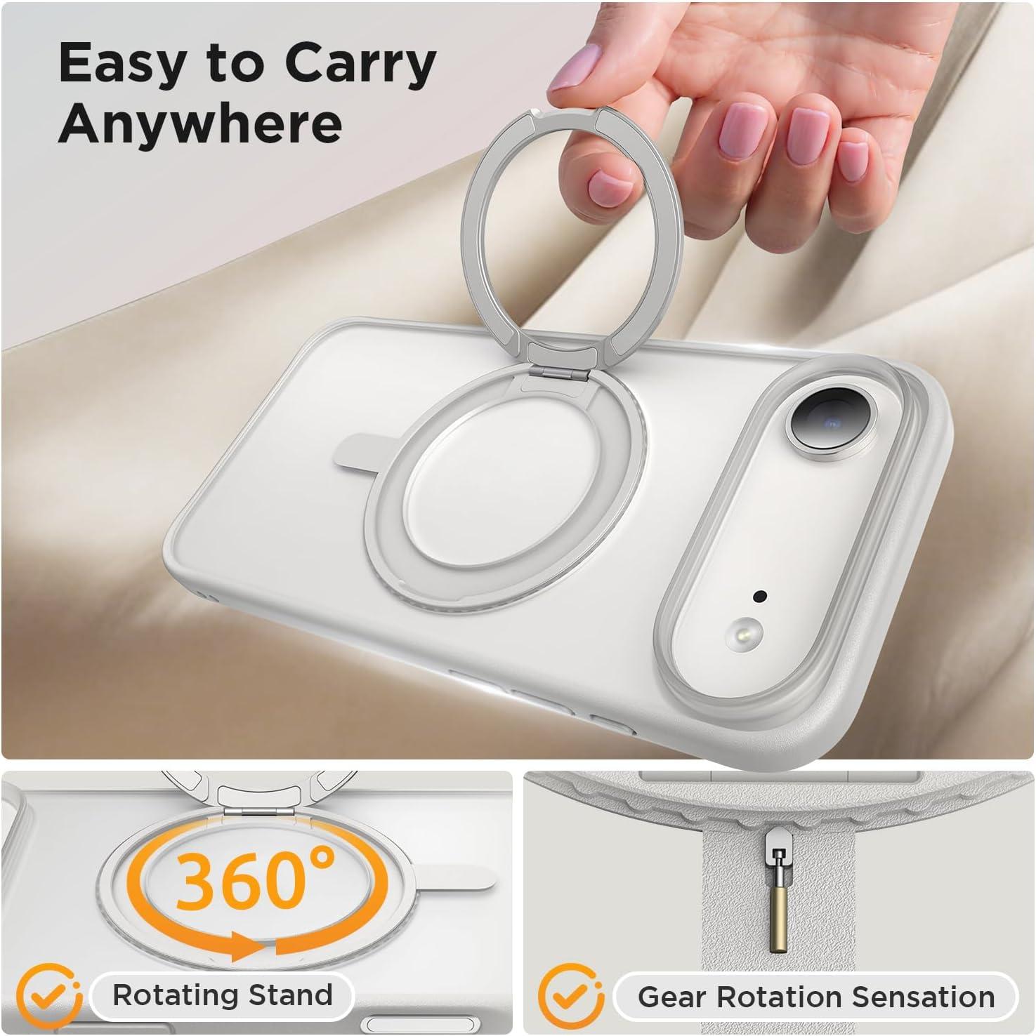 imageSURPHY Case for iPhone Air Case Compatible with MagSafe 65 inch 2025 Liquid Silicone 17 Air Phone Cases Whit Soft Microfiber Lining Lilac PurpleAStand Gray