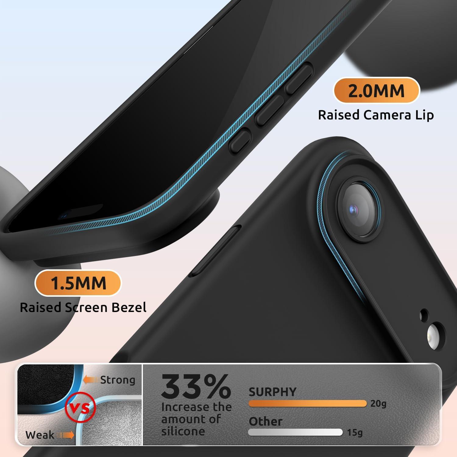 imageSURPHY Case for iPhone Air Case Compatible with MagSafe 65 inch 2025 Liquid Silicone 17 Air Phone Cases Whit Soft Microfiber Lining Lilac PurpleBlack