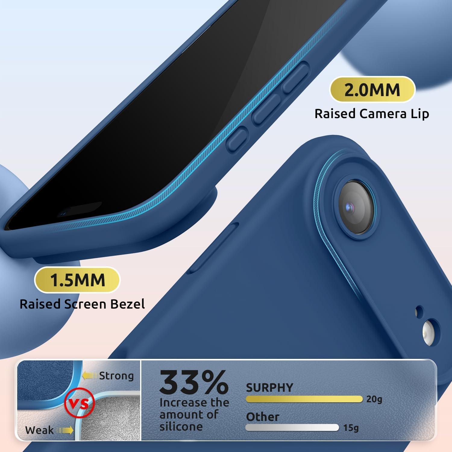 imageSURPHY Case for iPhone Air Case Compatible with MagSafe 65 inch 2025 Liquid Silicone 17 Air Phone Cases Whit Soft Microfiber Lining Lilac PurpleBlue Jay