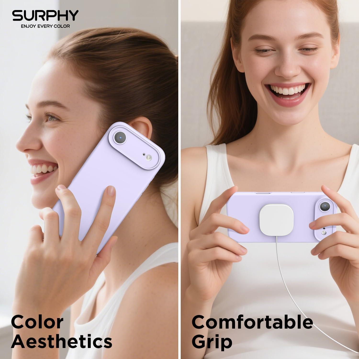 imageSURPHY Case for iPhone Air Case Compatible with MagSafe 65 inch 2025 Liquid Silicone 17 Air Phone Cases Whit Soft Microfiber Lining Lilac PurpleLilac