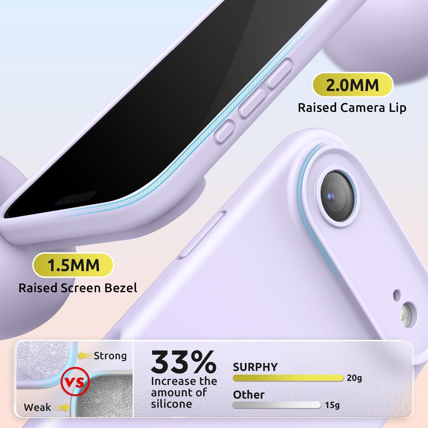 imageSURPHY Case for iPhone Air Case Compatible with MagSafe 65 inch 2025 Liquid Silicone 17 Air Phone Cases Whit Soft Microfiber Lining Lilac PurpleLilac