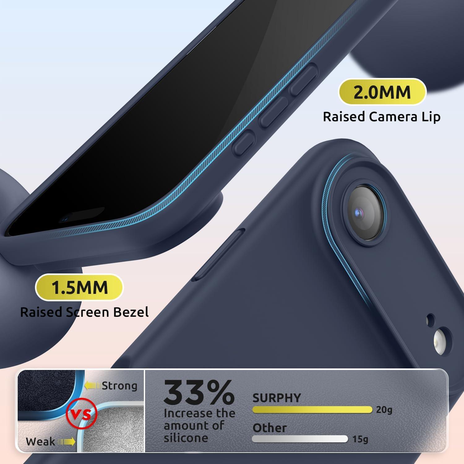 imageSURPHY Case for iPhone Air Case Compatible with MagSafe 65 inch 2025 Liquid Silicone 17 Air Phone Cases Whit Soft Microfiber Lining Lilac PurpleMidnight Blue