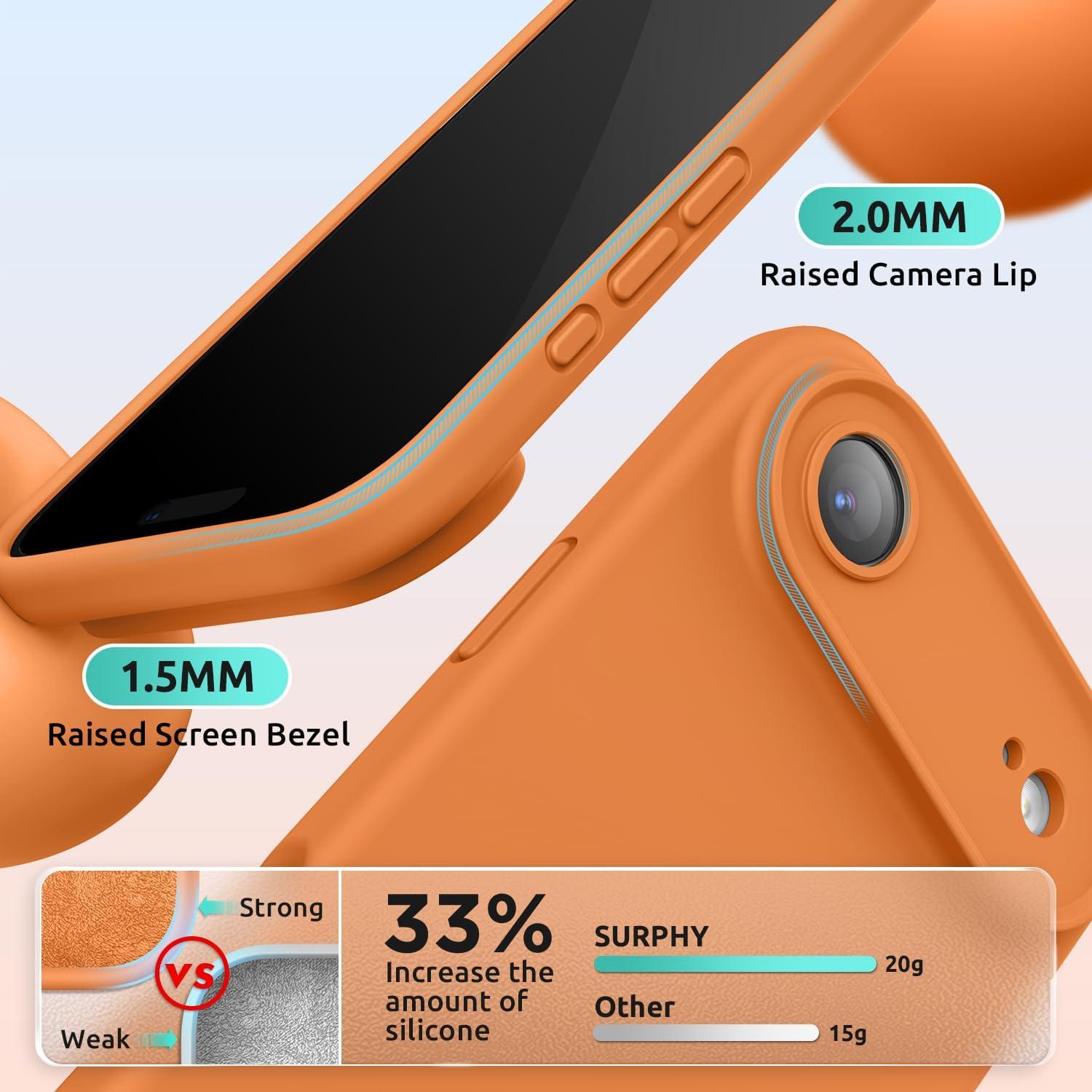 imageSURPHY Case for iPhone Air Case Compatible with MagSafe 65 inch 2025 Liquid Silicone 17 Air Phone Cases Whit Soft Microfiber Lining Lilac PurpleOrange