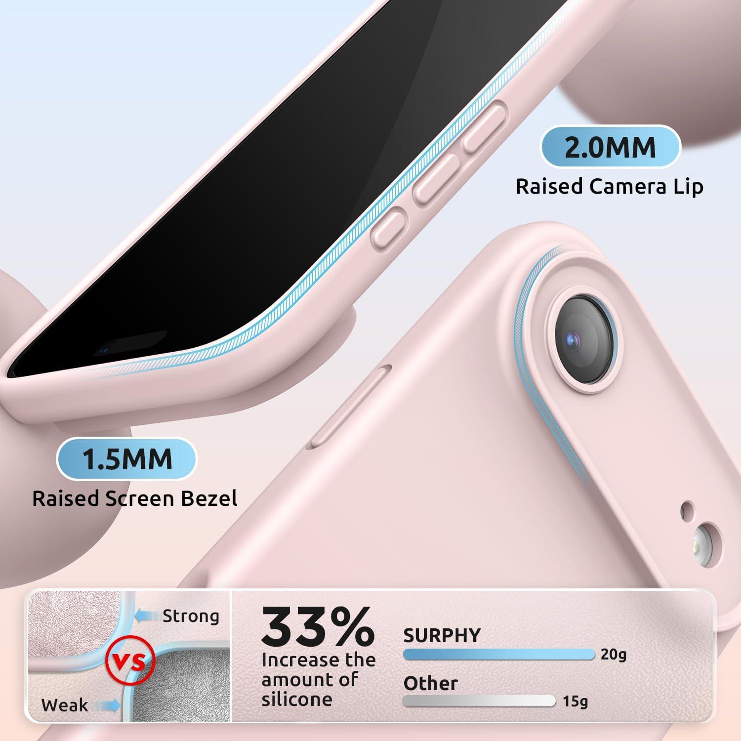 imageSURPHY Case for iPhone Air Case Compatible with MagSafe 65 inch 2025 Liquid Silicone 17 Air Phone Cases Whit Soft Microfiber Lining Lilac PurplePink Sand