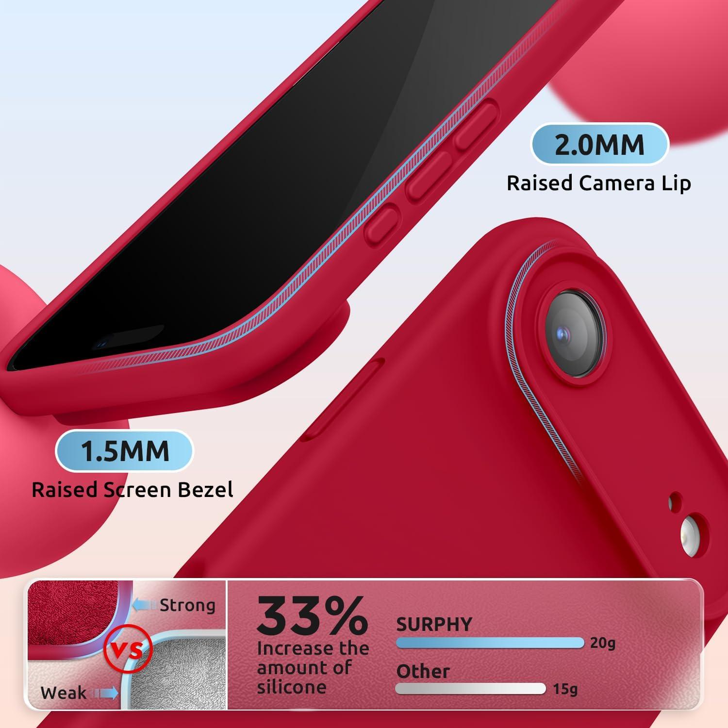 imageSURPHY Case for iPhone Air Case Compatible with MagSafe 65 inch 2025 Liquid Silicone 17 Air Phone Cases Whit Soft Microfiber Lining Lilac PurpleRed