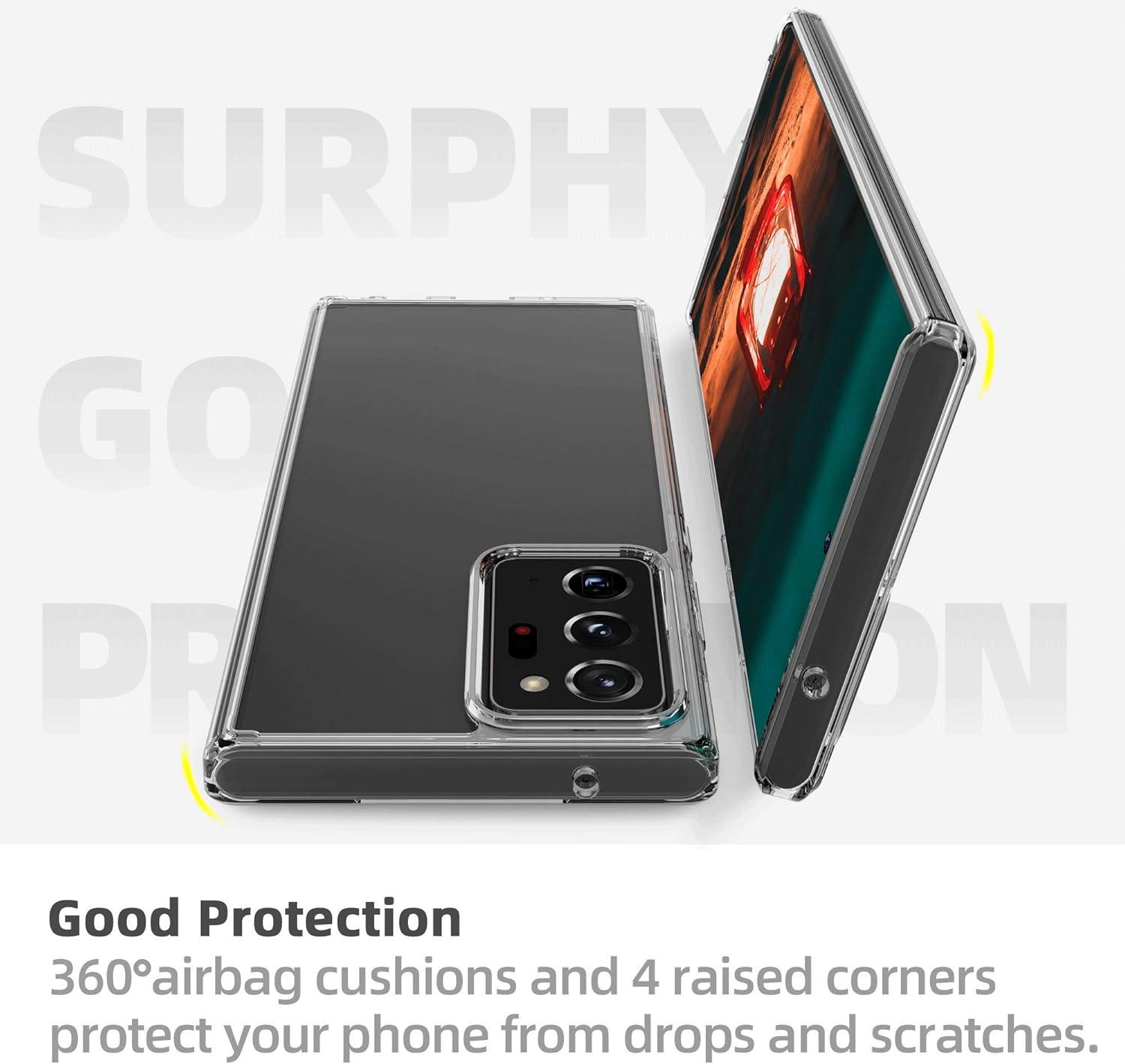 imageSURPHY Clear Case Compatible with Galaxy Note 20 Ultra Case 69 Inches ShockAbsorbing ScratchResistant Protective Phone Case Compatible with Galaxy Note 20 Ultra Clear