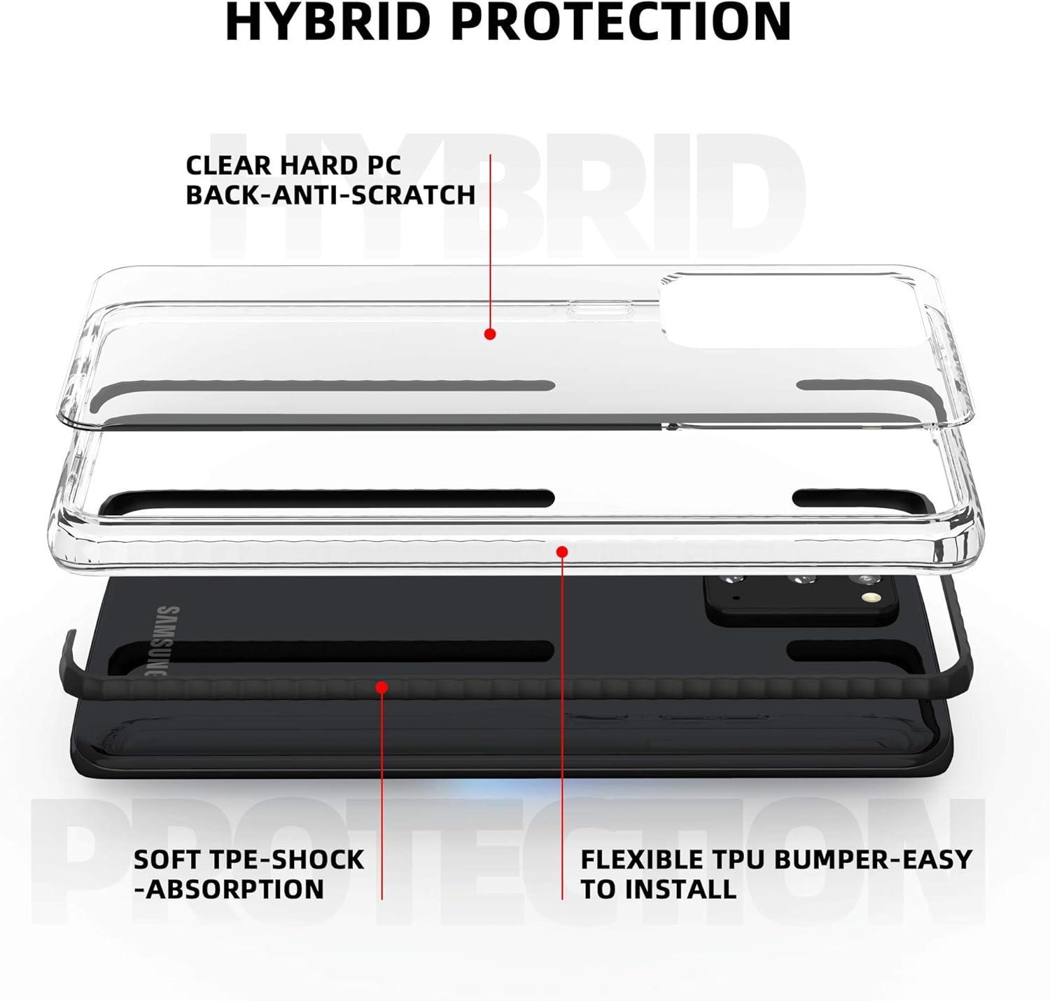 imageSURPHY Clear Case Compatible with Galaxy S20 Case 62quot Slim Flexible TPU Transparent Shockproof Protective Phone Case Cover Compatible with Galaxy S20 62quot Black