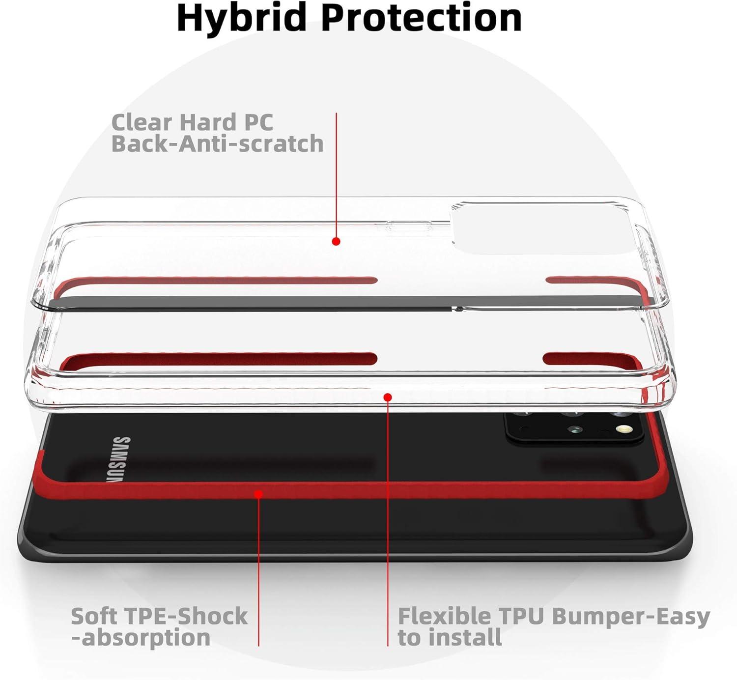 imageSURPHY Clear Case Compatible with Galaxy S20 Plus Case 69quot Slim Flexible TPU Transparent Shockproof Protective Phone Case Cover Compatible with Galaxy S20 Plus 67quot Red